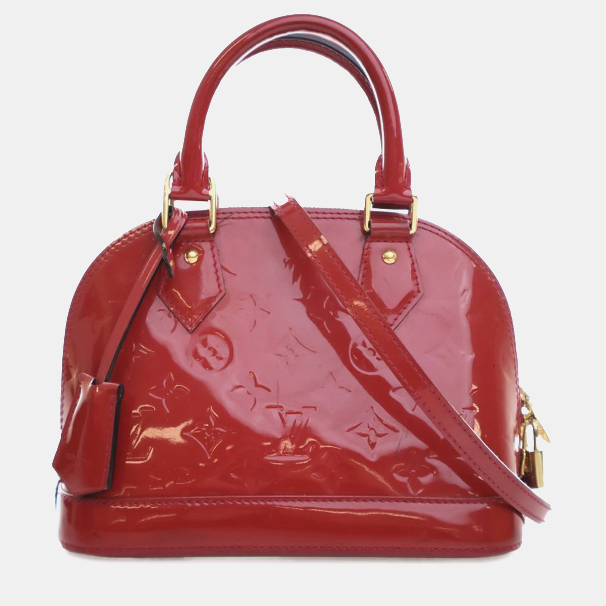 

Louis Vuitton Monogram Vernis Alma BB Bag, Red