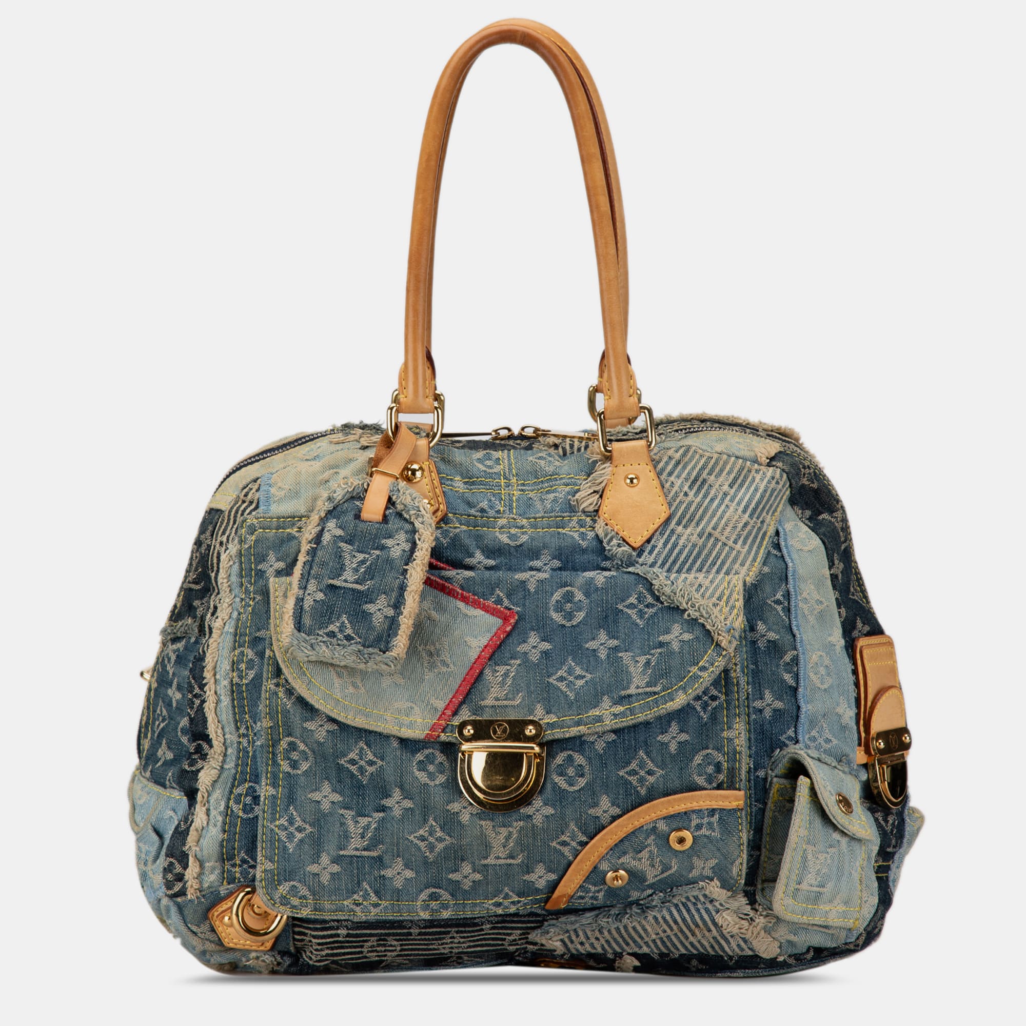 

Louis Vuitton Monogram Denim Patchwork Bowly Bag, Blue