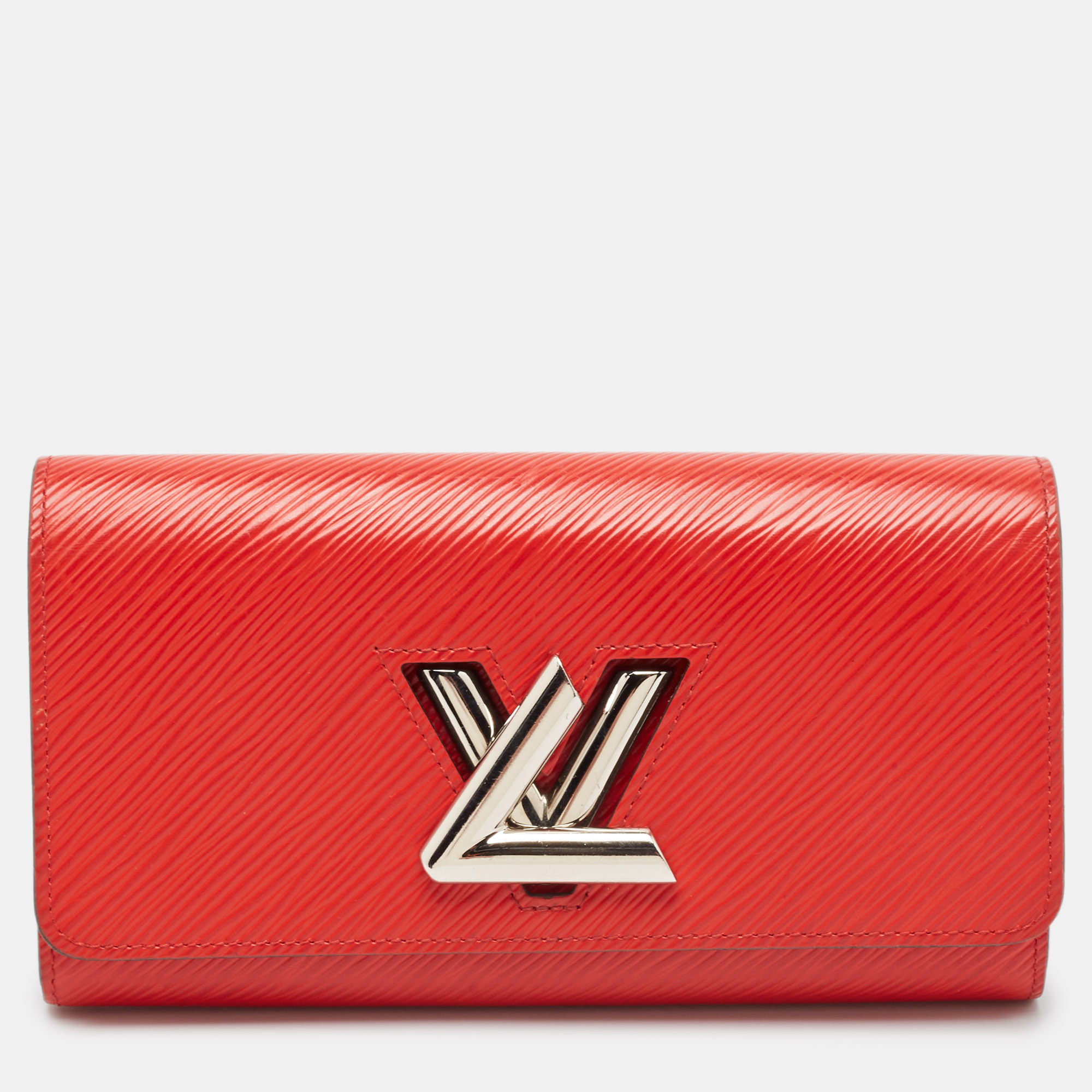 

Louis Vuitton Coquelicot Epi Leather Twist Wallet, Red