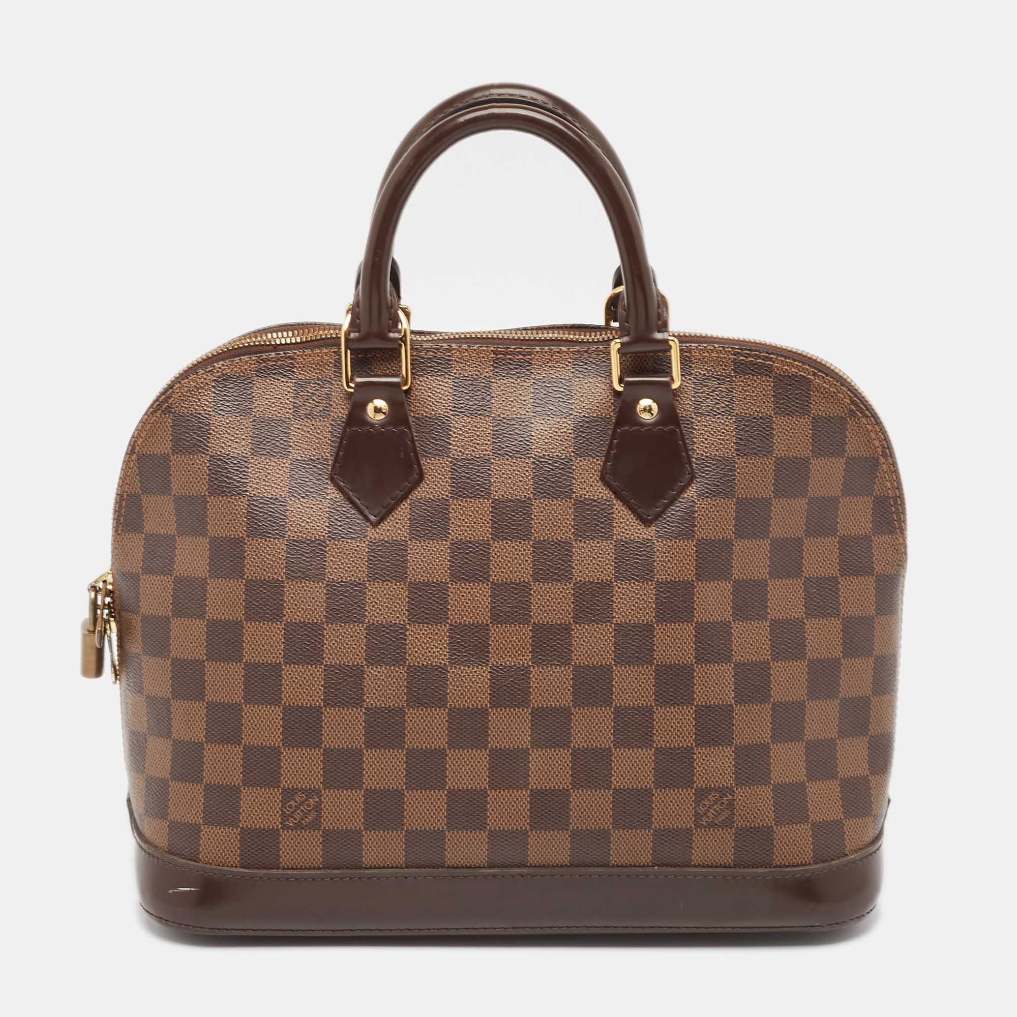 

Louis Vuitton Damier Ebene Canvas Alma PM Bag, Brown