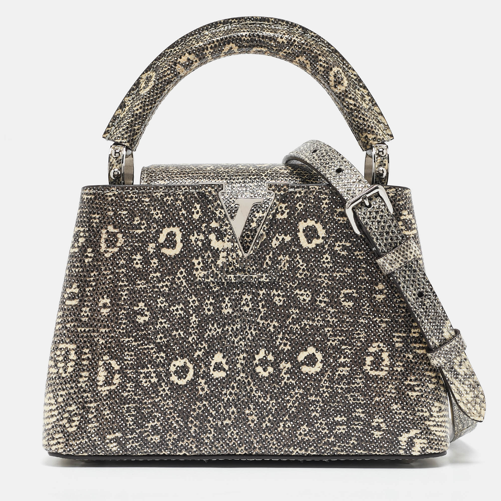 

Louis Vuitton Grey Lizard Capucines Mini Bag