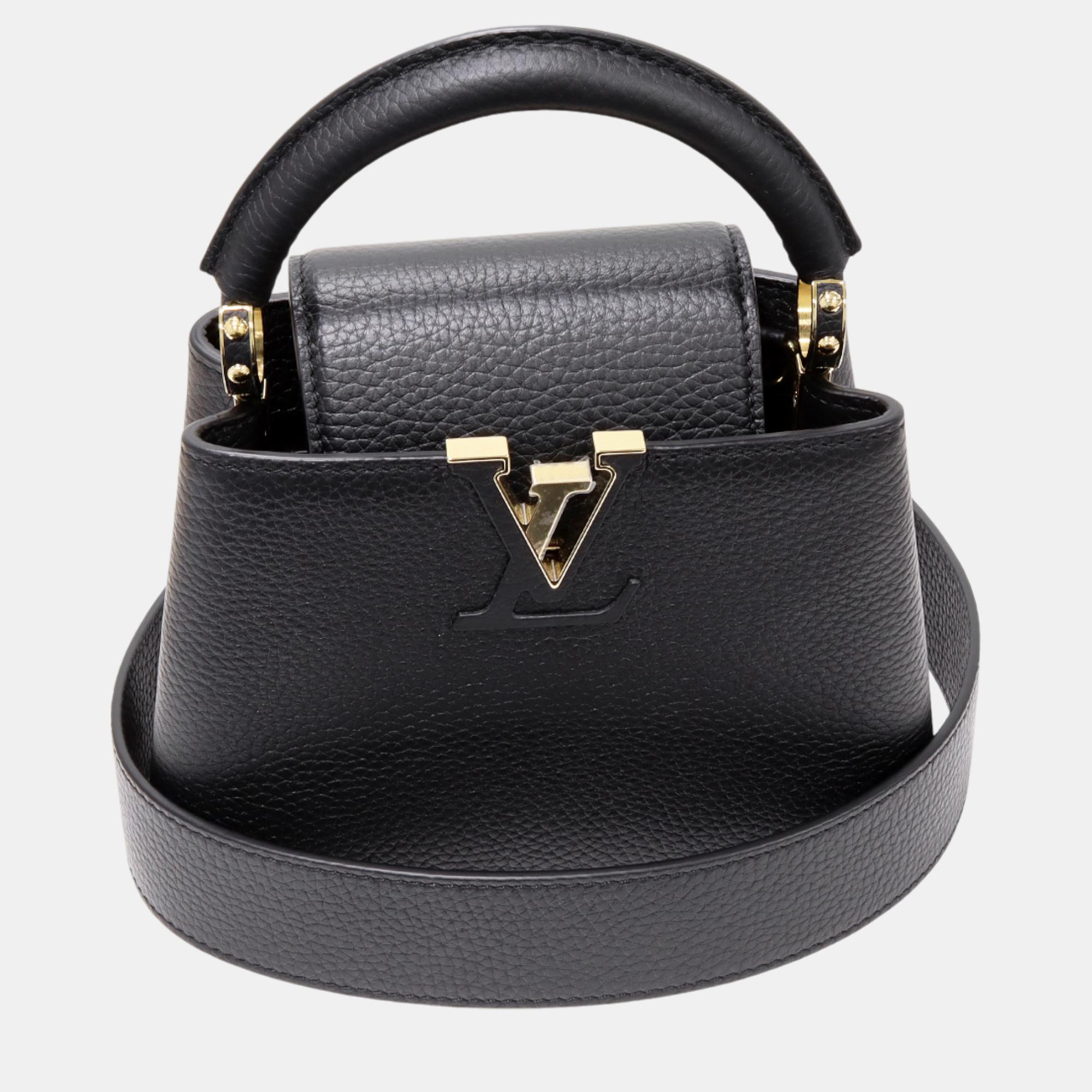 

Louis Vuitton Black Taurillon Leather Capucines Mini Top Handle Bags