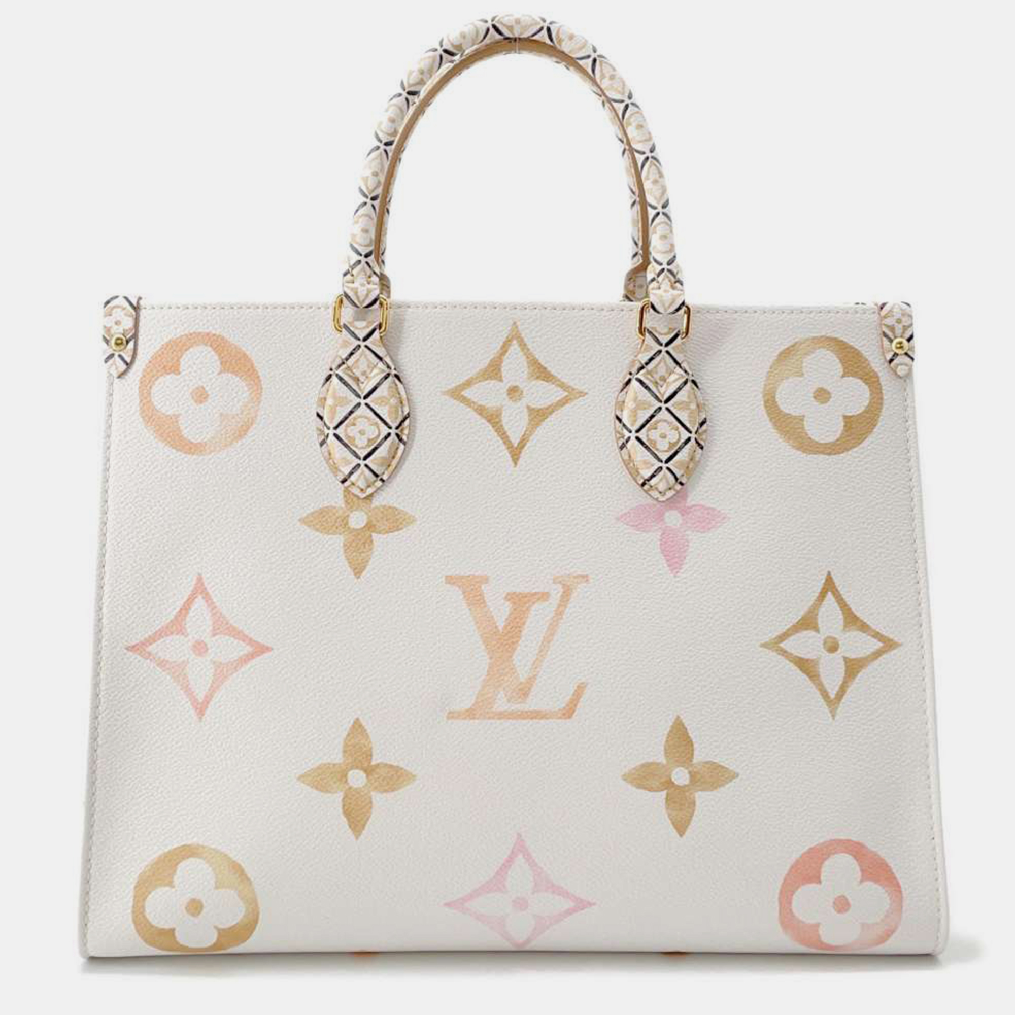 Pre-owned Louis Vuitton White/beige Monogram Lv By The Pool Onthego Mm Bag