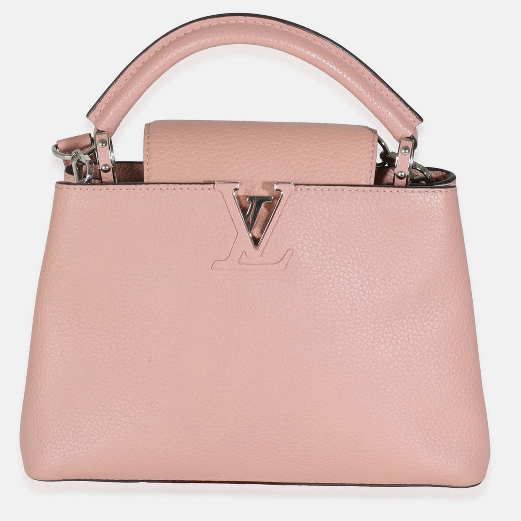 Pre-owned Louis Vuitton Pink Taurillon Capucines Bb Top Handle Bags