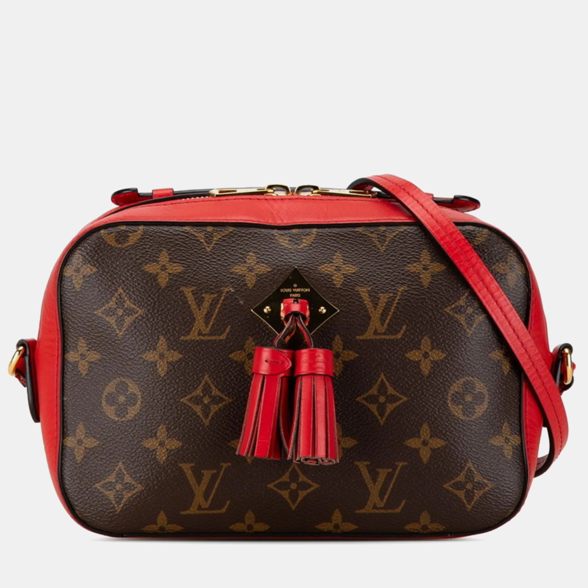 

Louis Vuitton Red/Brown Monogram Canvas with Leather Saintonge Shoulder Bags