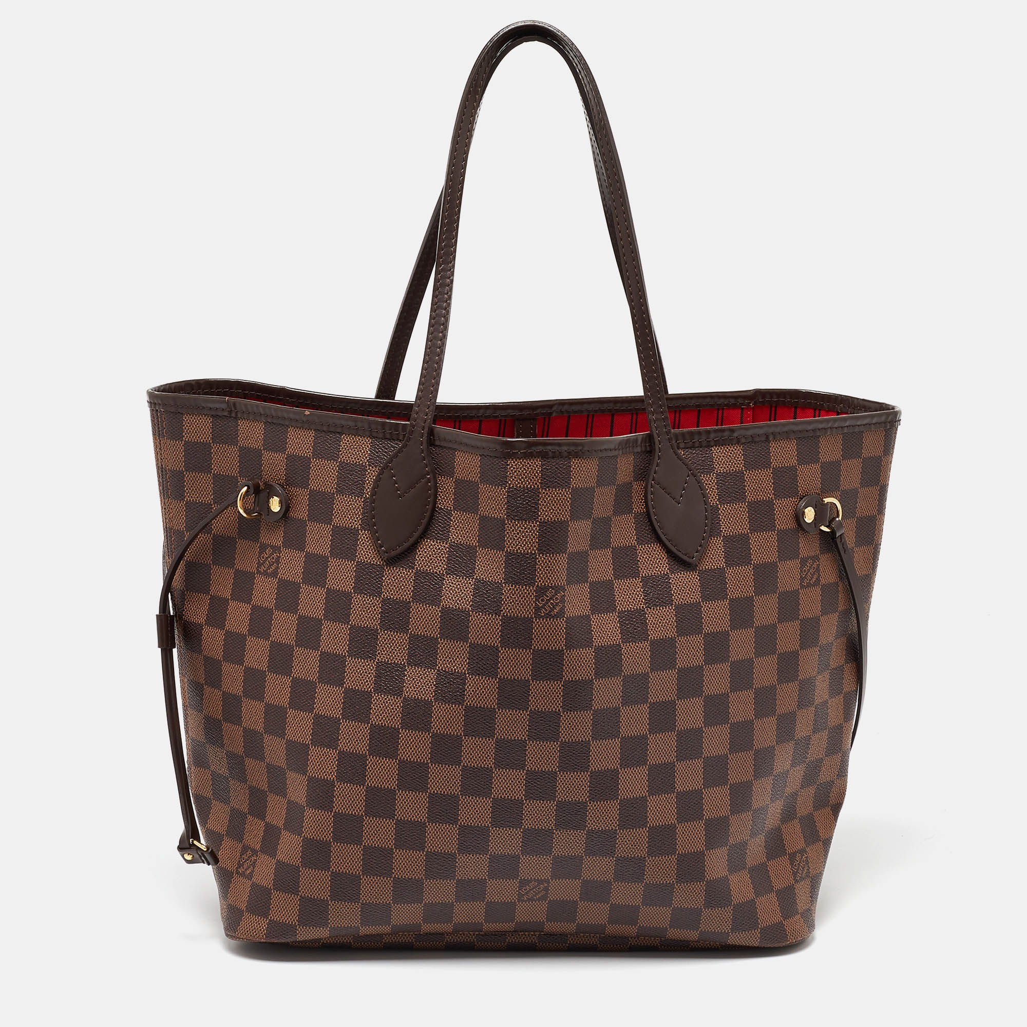 Pre-owned Louis Vuitton Damier Ebene Canvas Neverfull Mm Bag In Brown