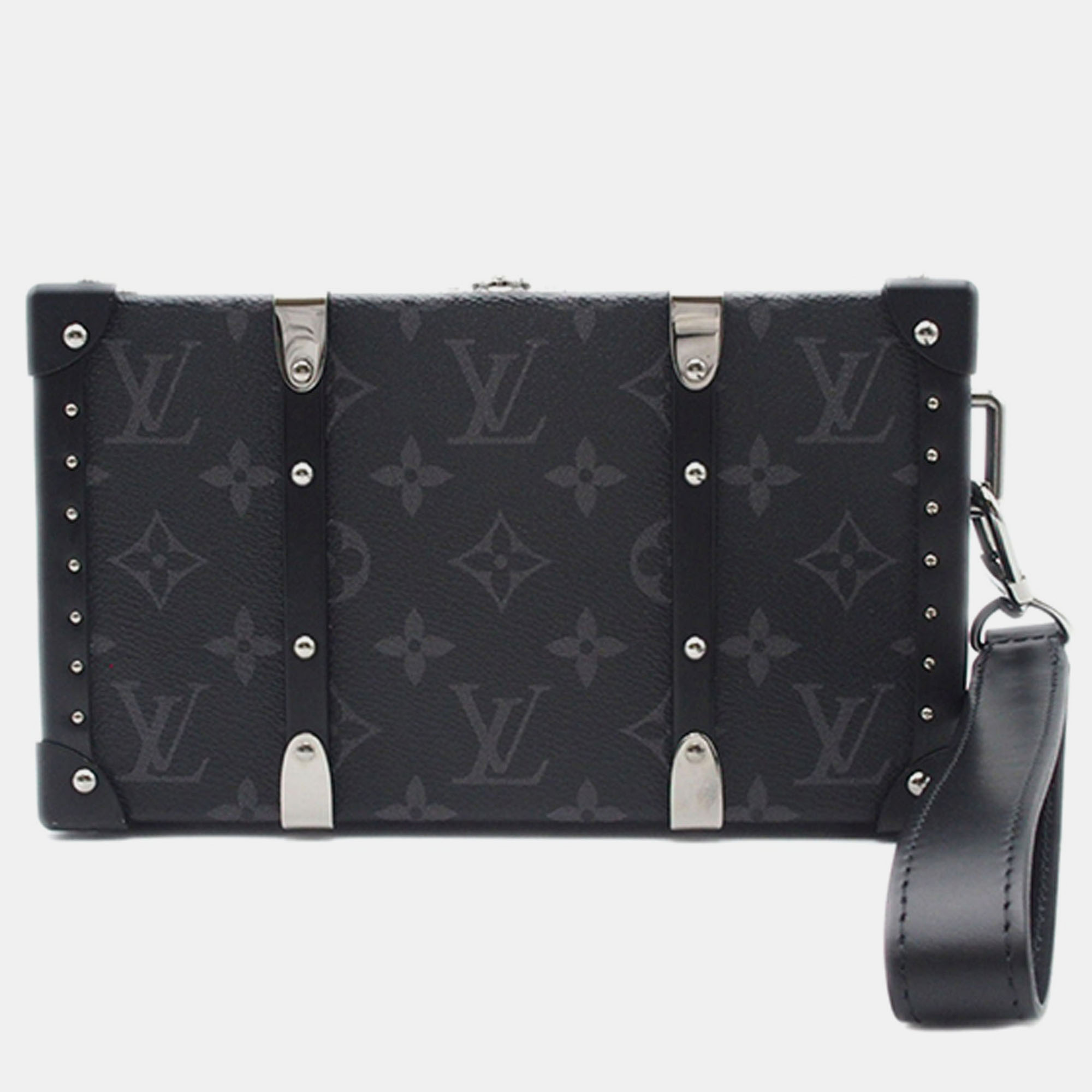 Pre-owned Louis Vuitton Black Monogram Eclipse Wallet Trunk Clutch