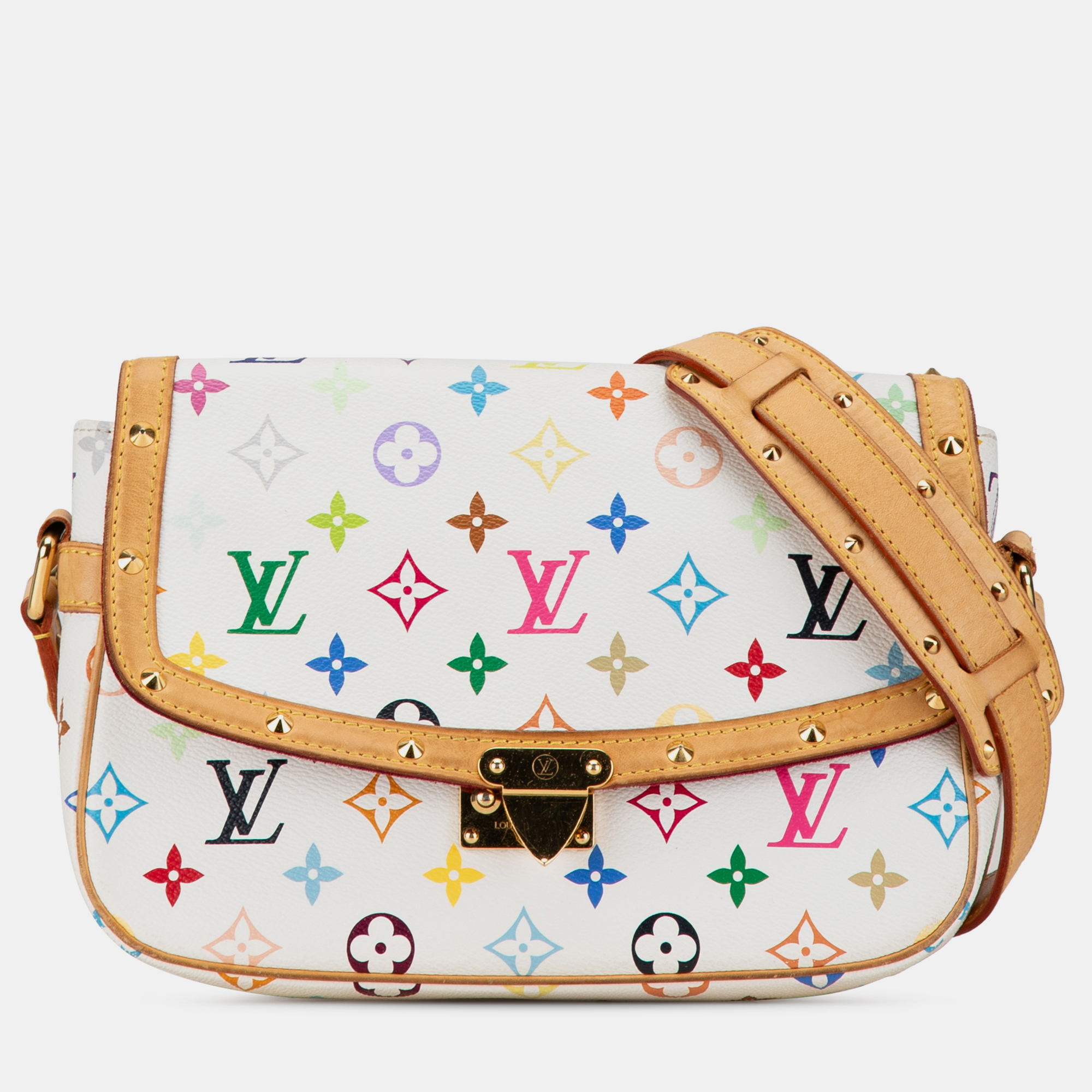 Pre-owned Louis Vuitton White Monogram Multicolore Sologne