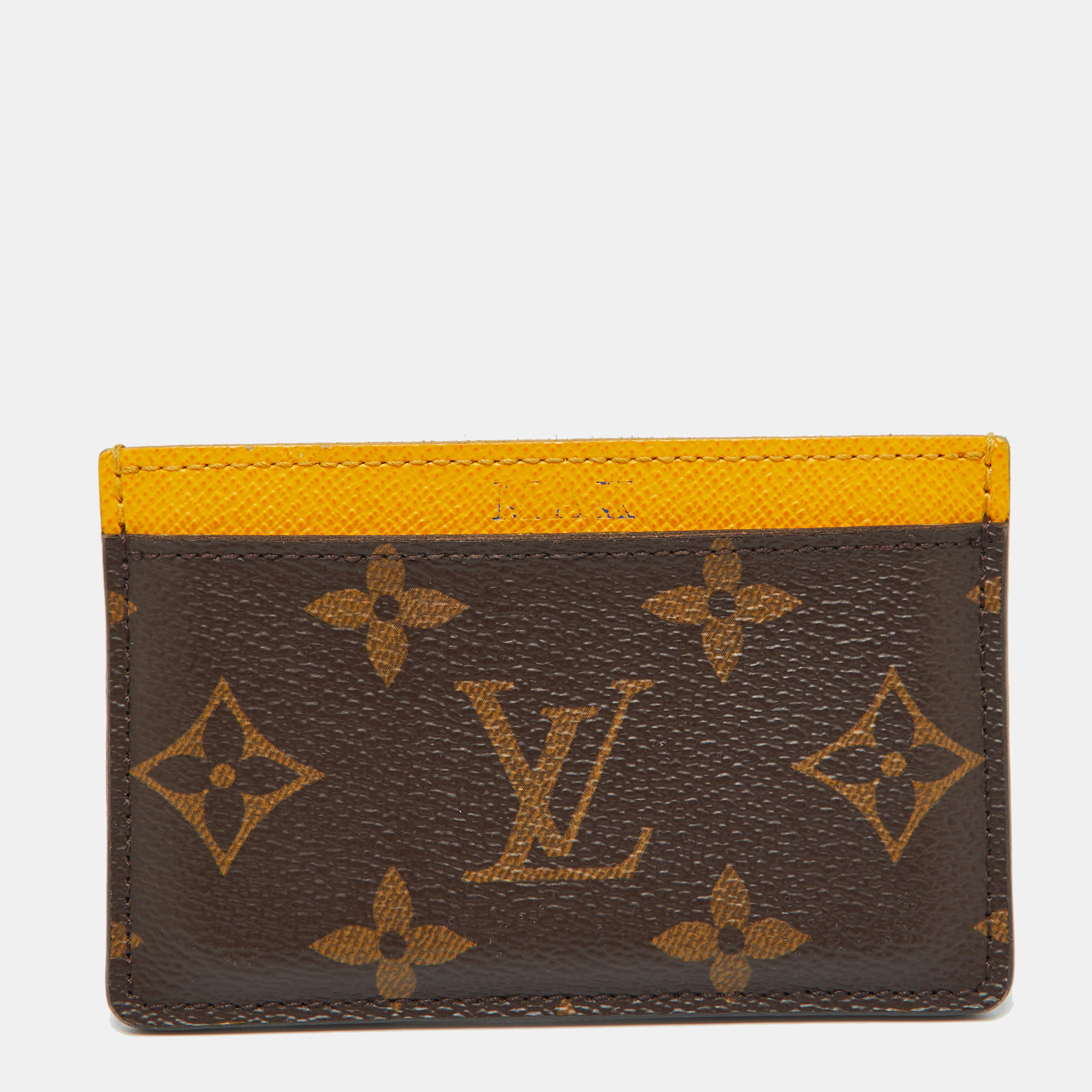 

Louis Vuitton Yellow Monogram Canvas Card Holder, Brown