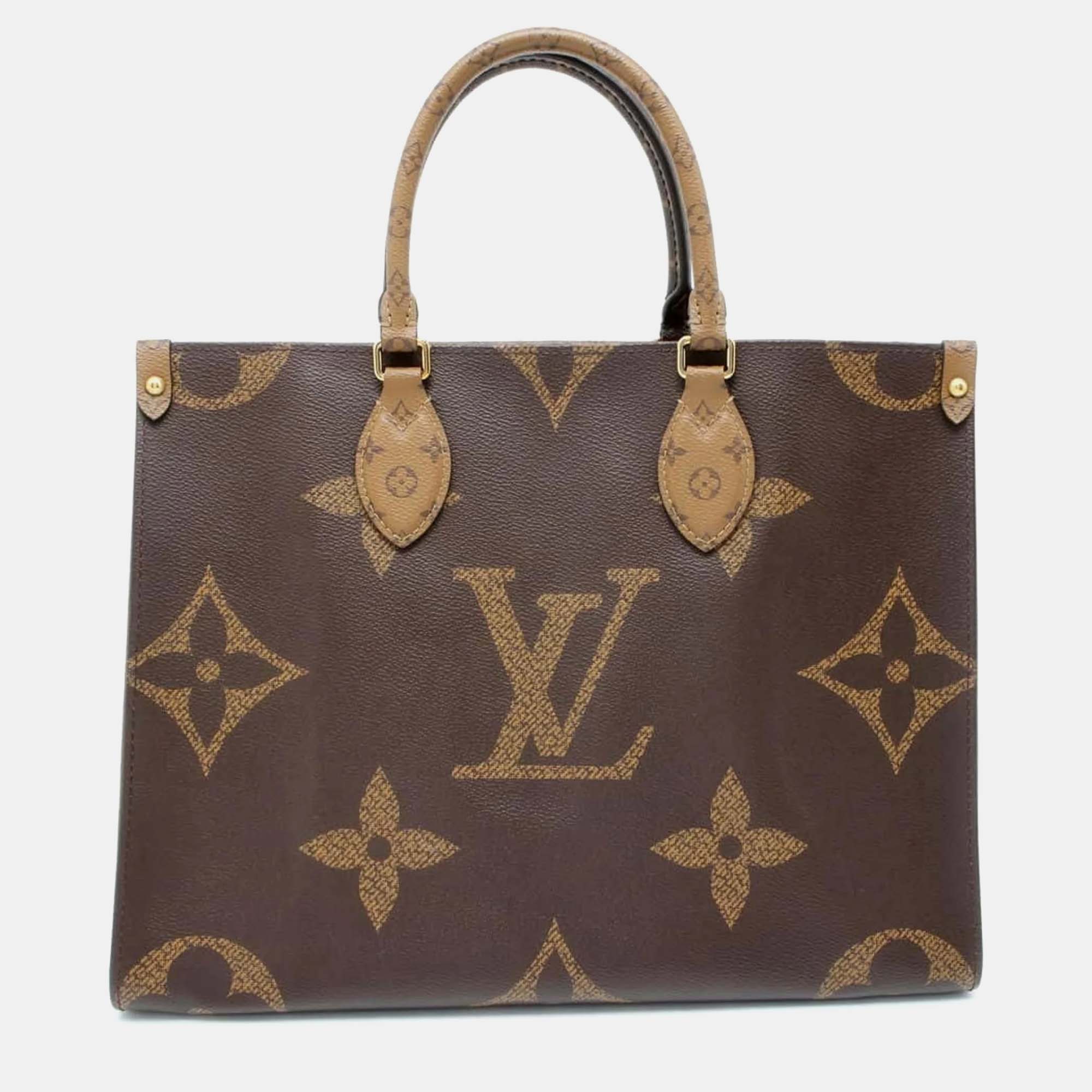 

Louis Vuitton Brown Canvas MM Onthego Tote Bag