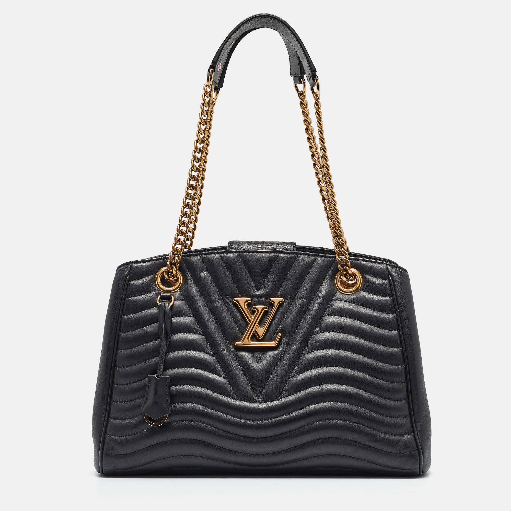 

Louis Vuitton Black Quilted Leather New Wave Bag