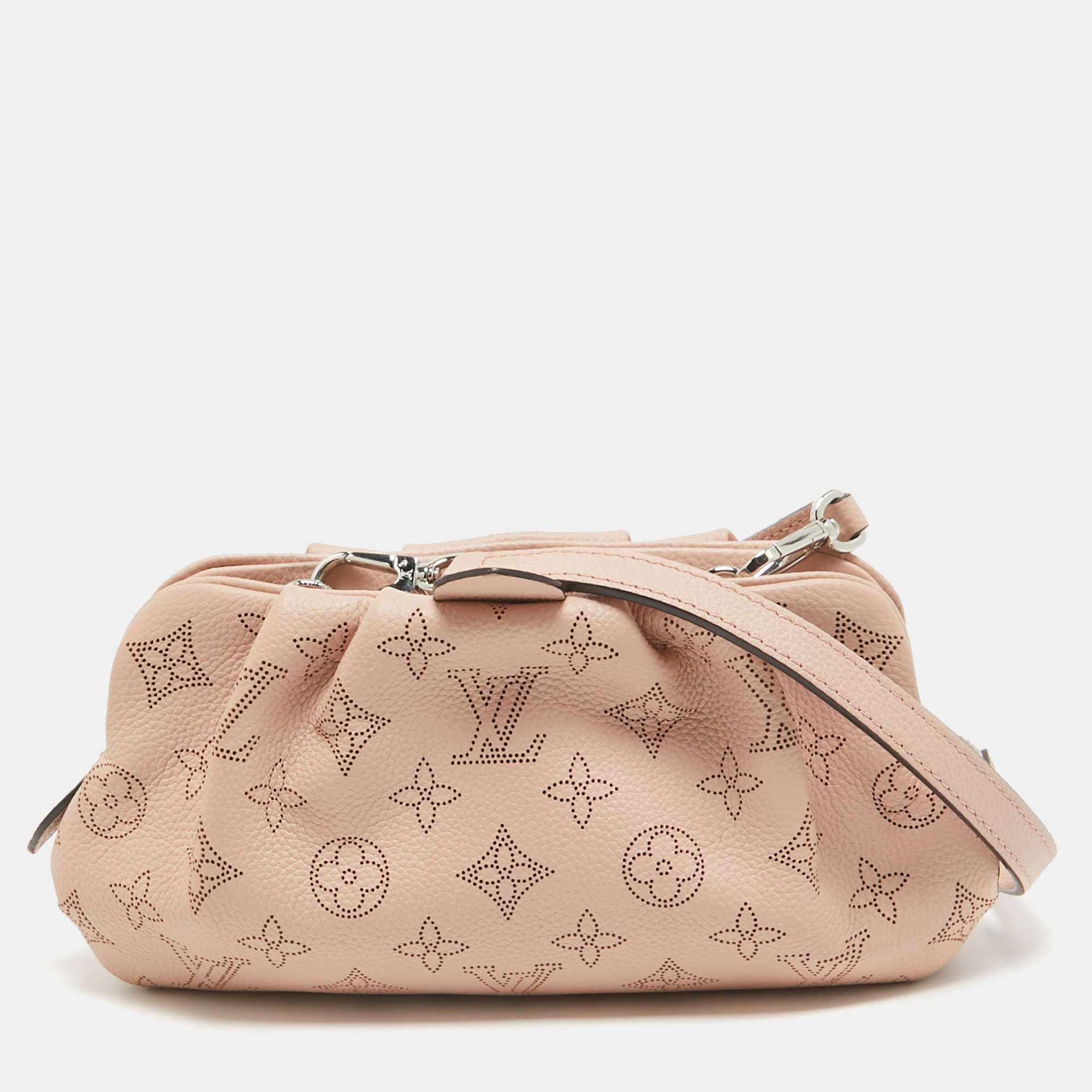 

Louis Vuitton Magnolia Monogram Mahina Leather Scala Mini Pouch Bag, Pink