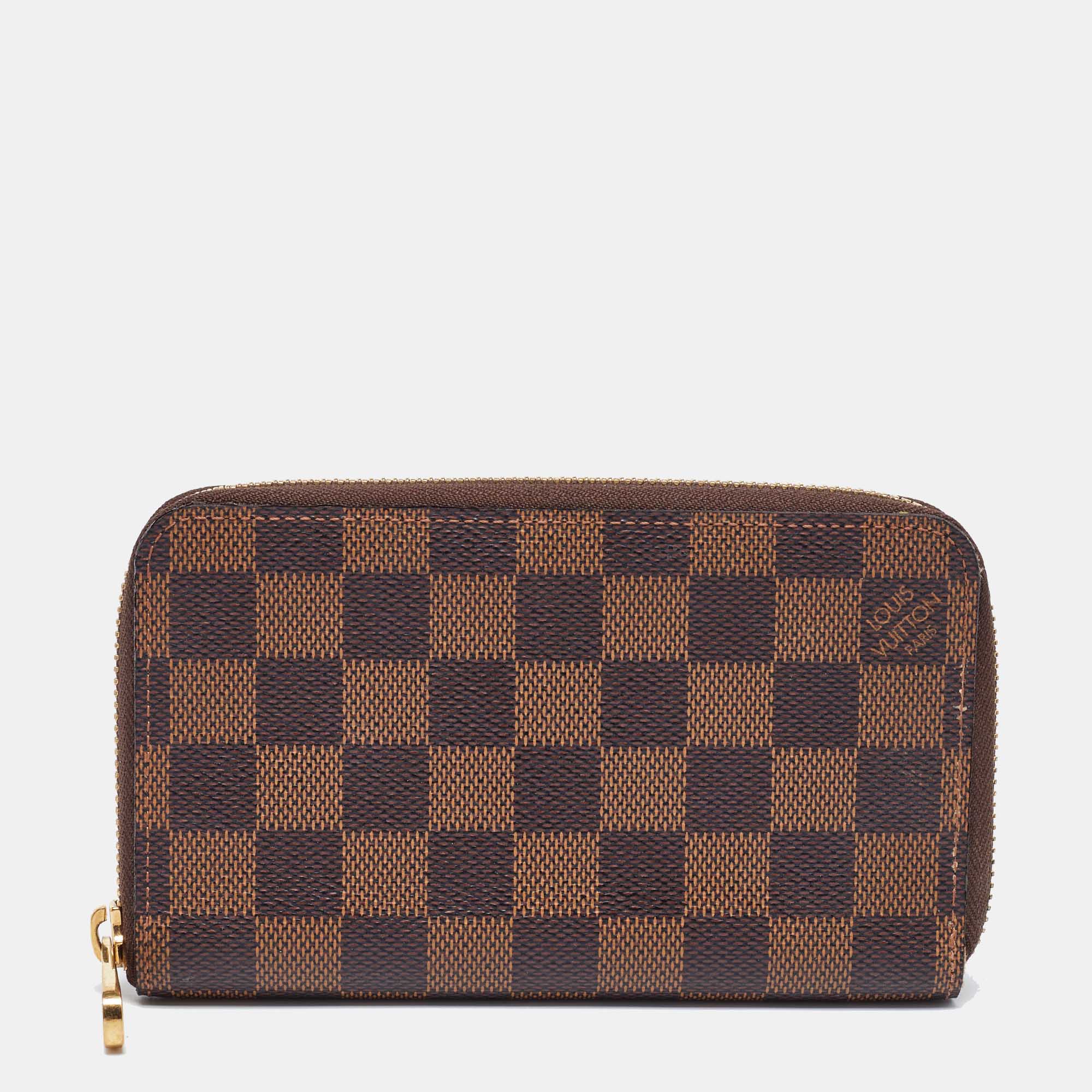 

Louis Vuitton Damier Ebene Canvas Zippy Wallet, Brown