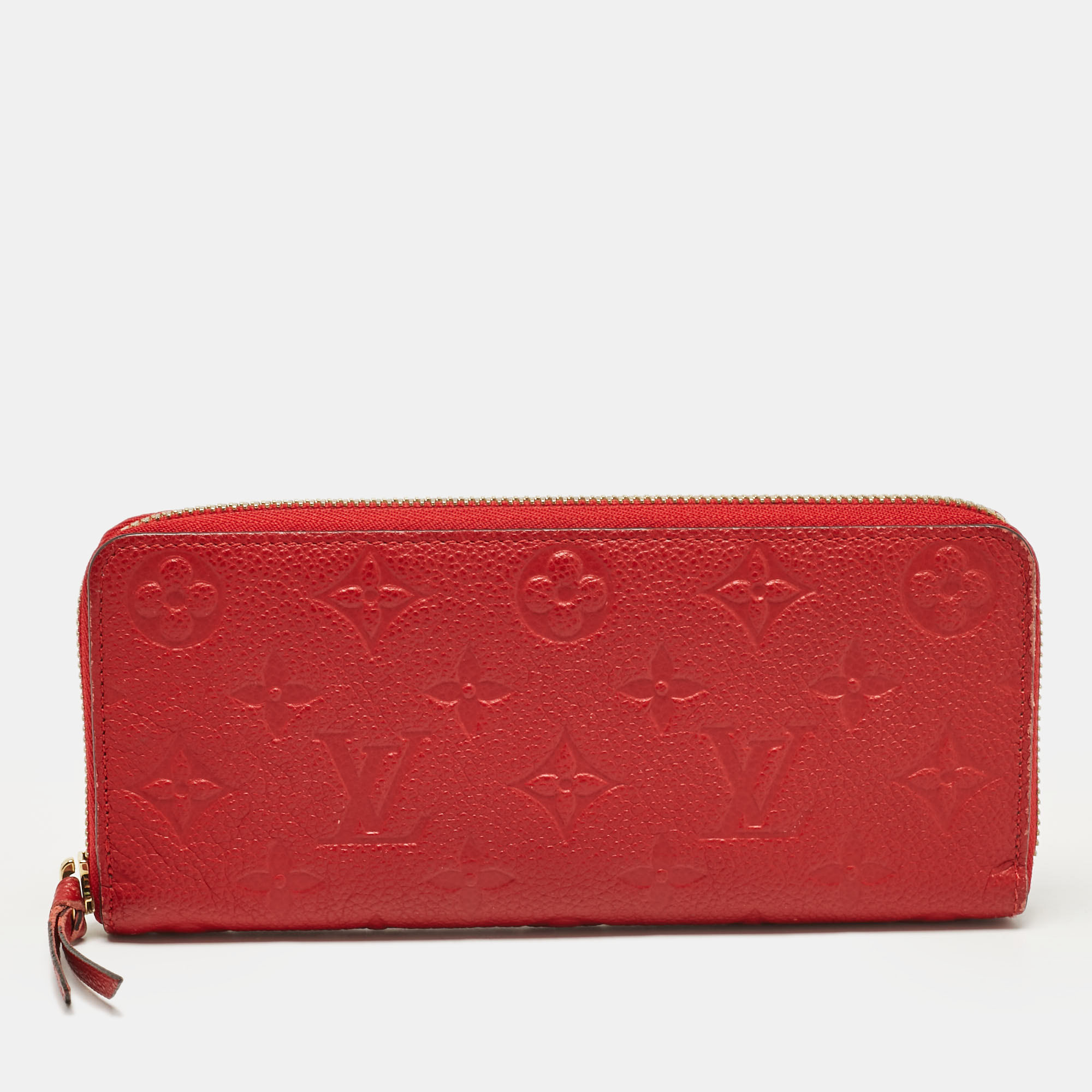 

Louis Vuitton Cherry Monogram Empreinte Leather Clemence Wallet, Red