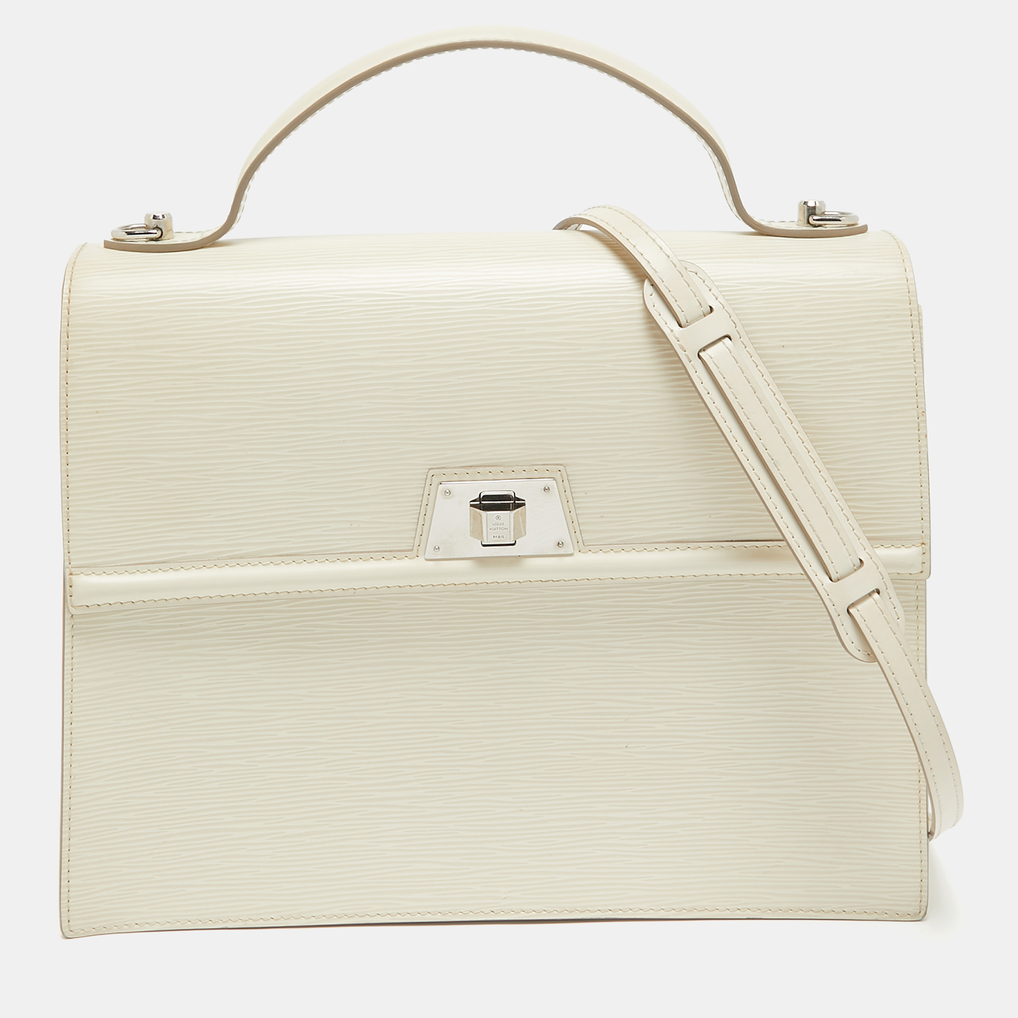 

Louis Vuitton Jaune Pale Epi Leather Sevigne GM Bag, White