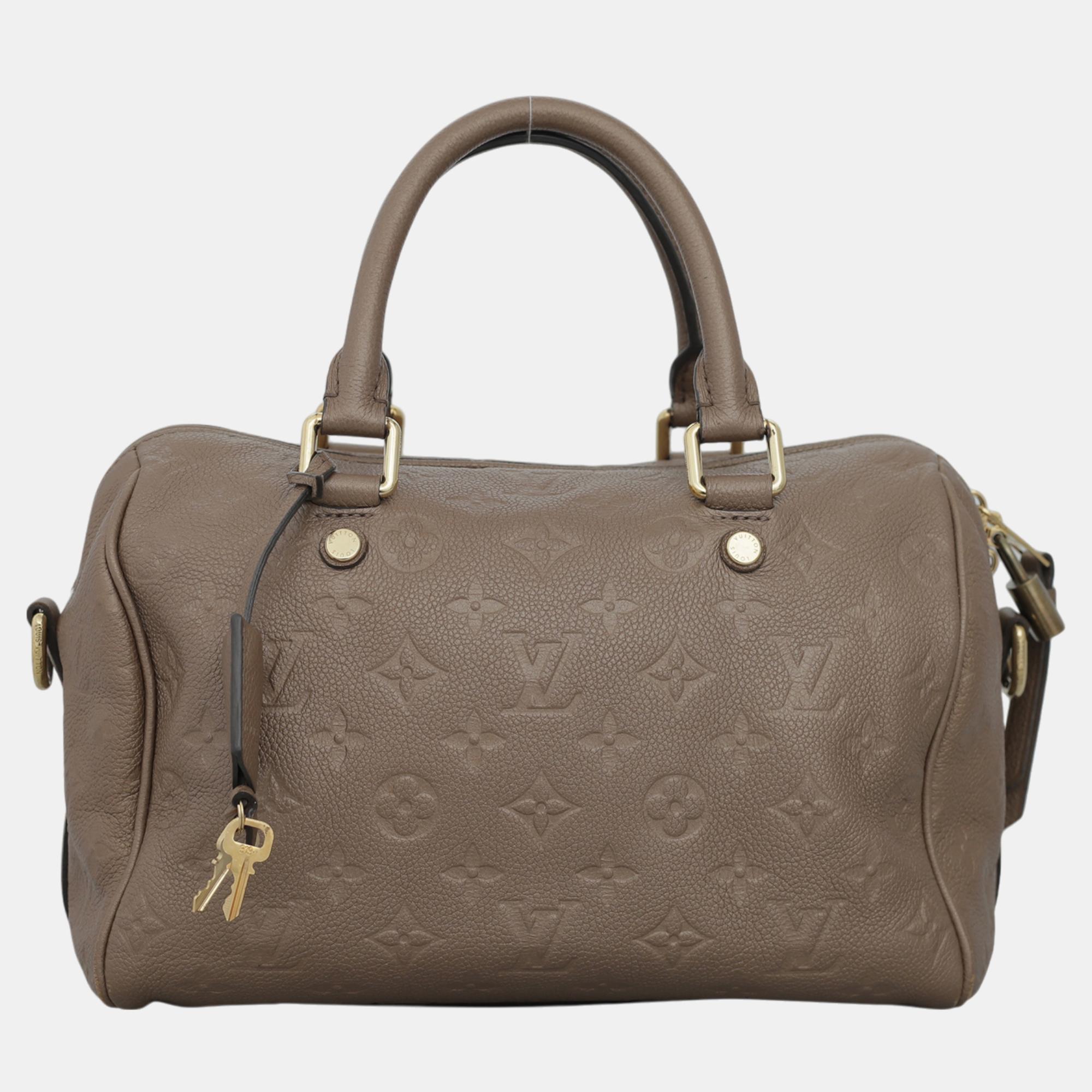 

Louis Vuitton Monogram Empreinte Speedy Bandouliere 25 Bag, Brown