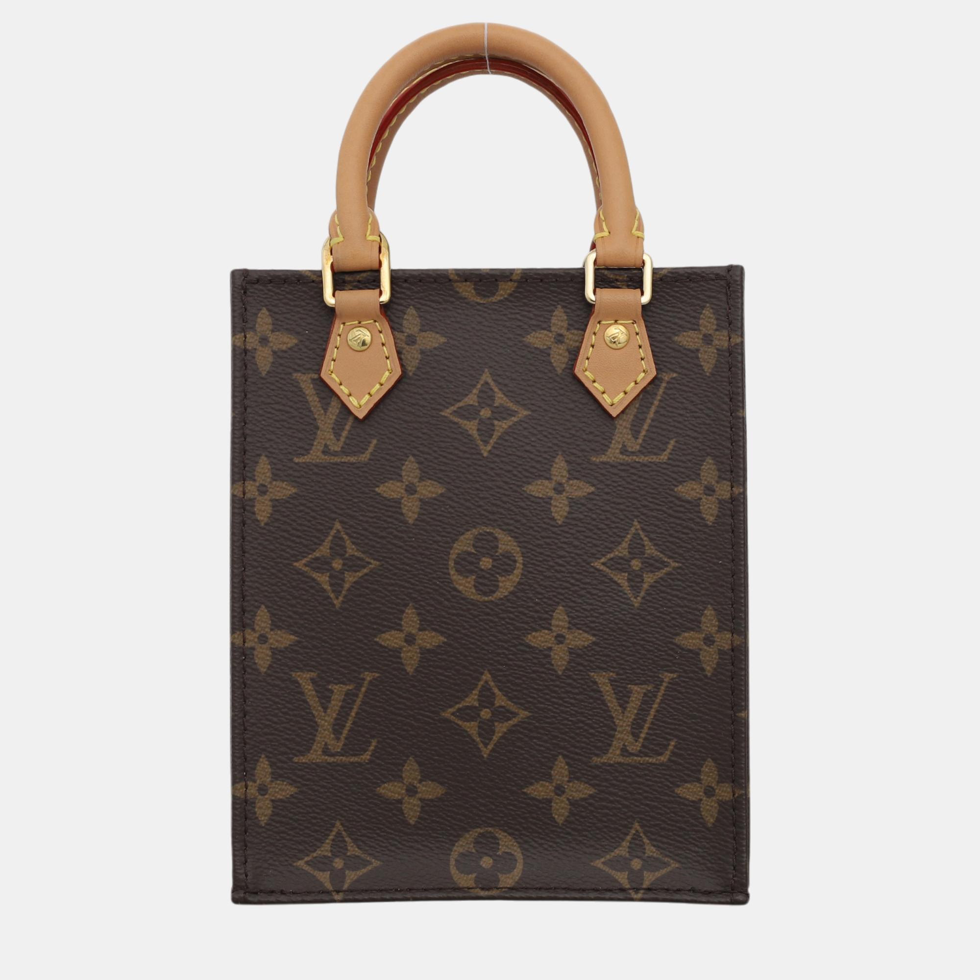 

Louis Vuitton Monogram Petit Sac Plat Bag, Brown