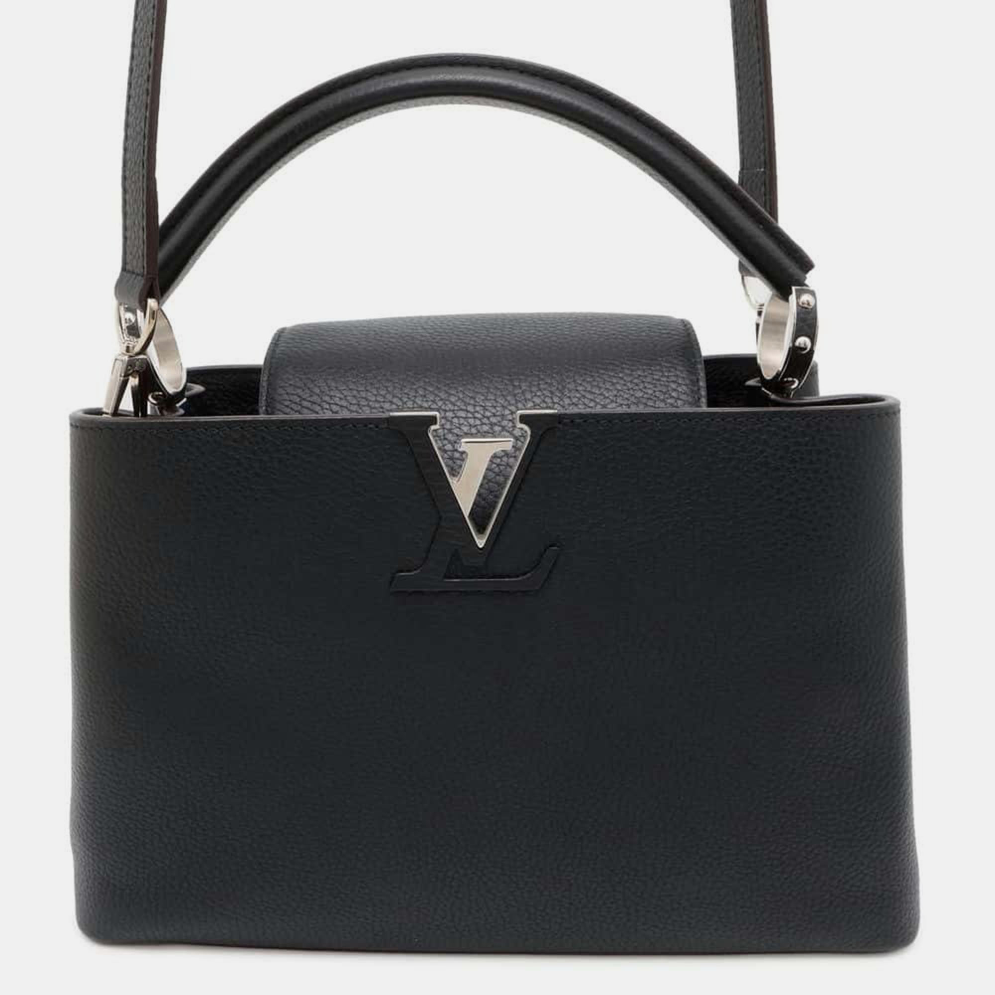 

Louis Vuitton Noir/Pink Taurillon Leather Capucines bag PM, Black