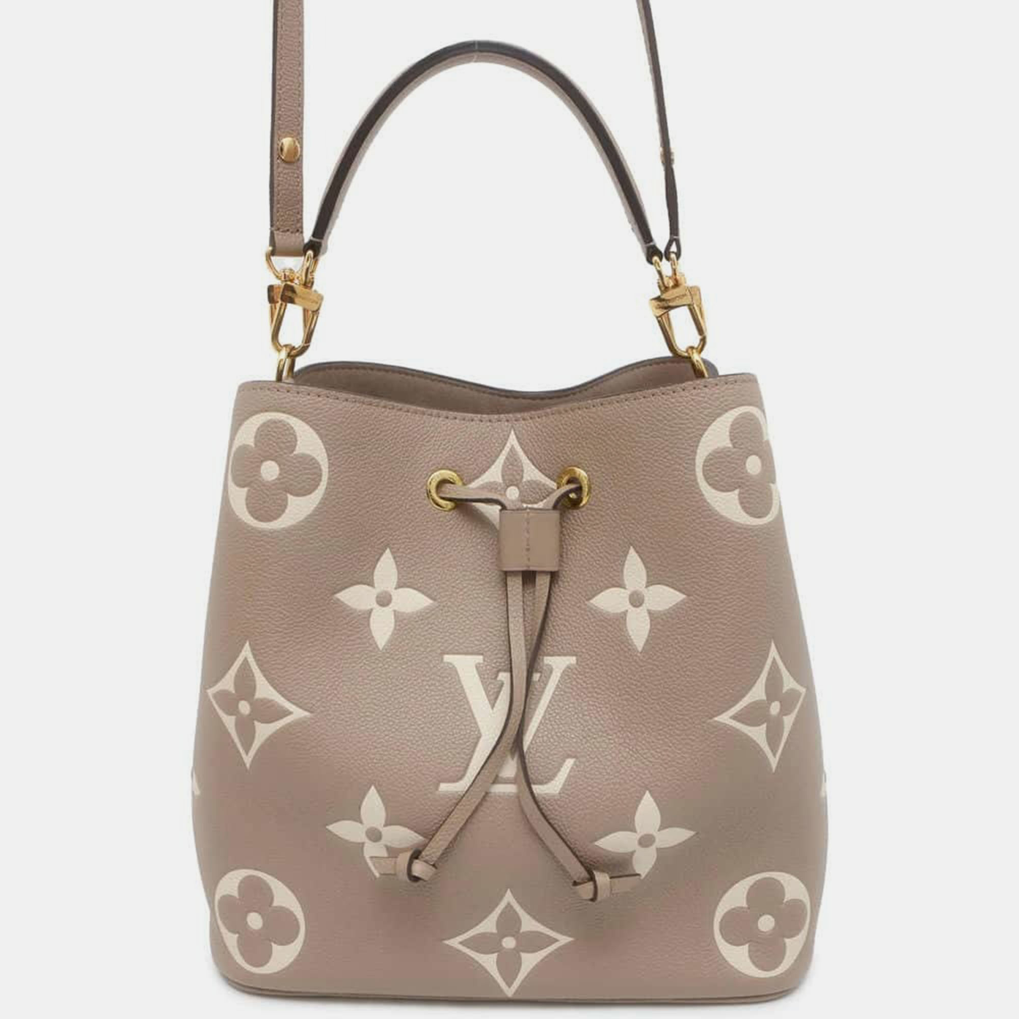 

Louis Vuitton Tourterelle/Claim Monogram Empreinte Leather Neonoe MM, Beige