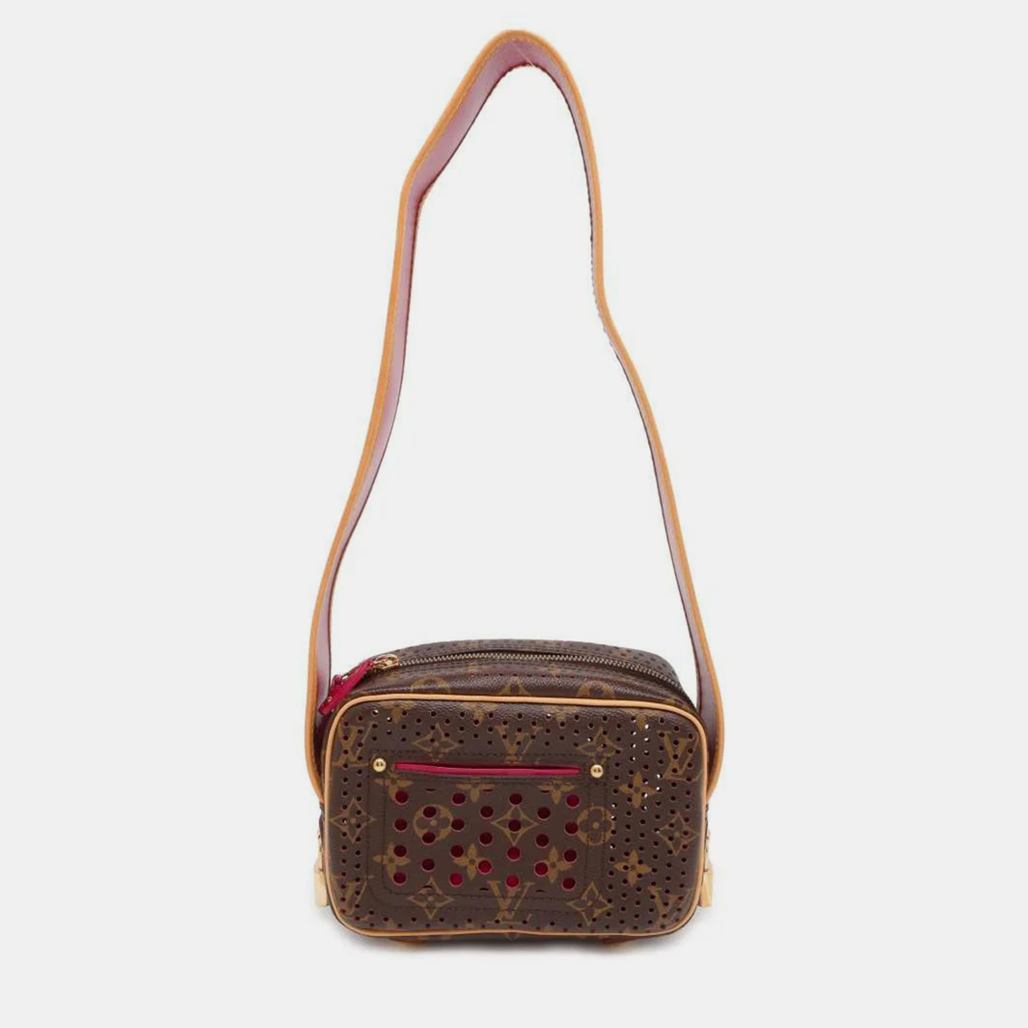 

Louis Vuitton Mini Trocadero Fuchsia Monogram Perfo, Brown