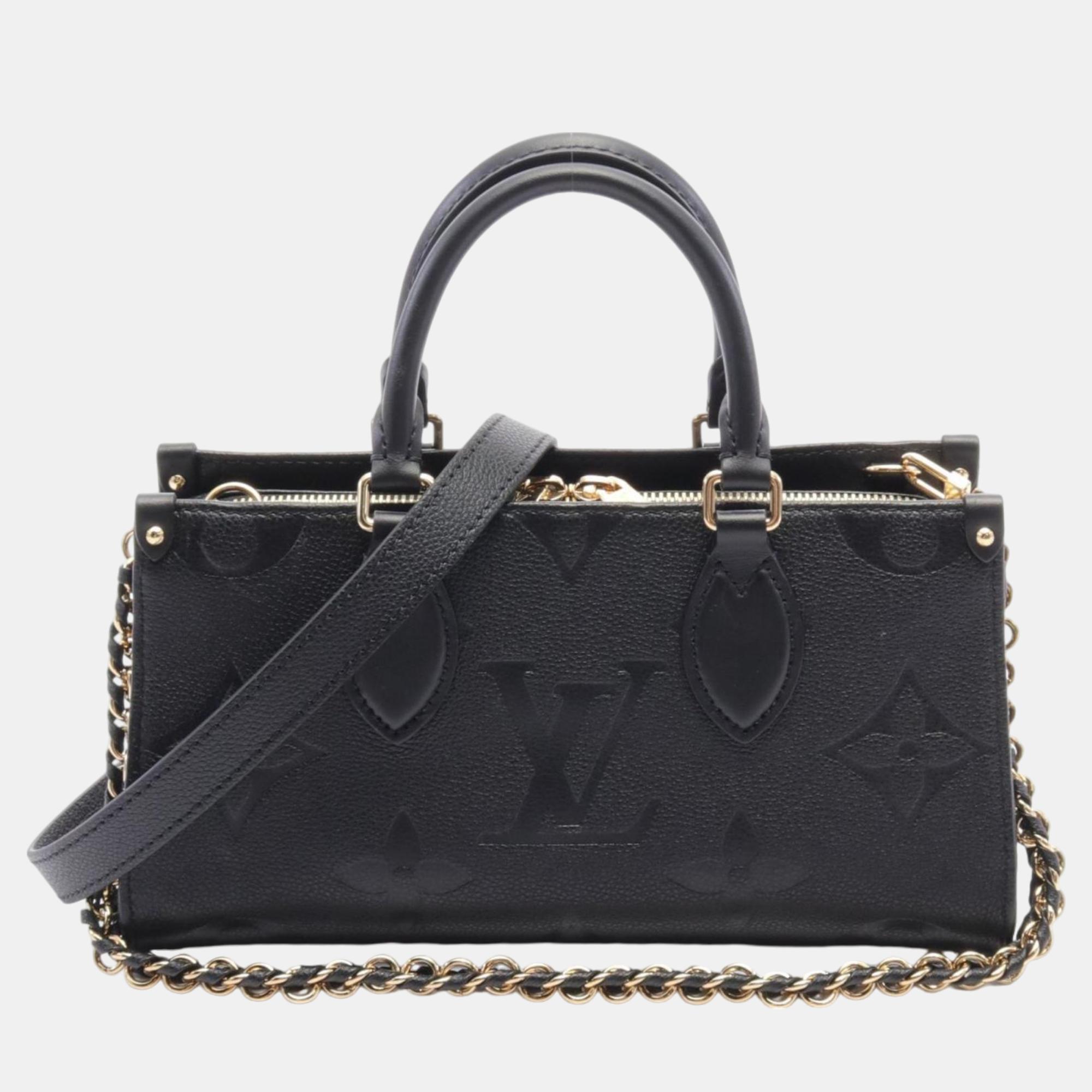 

Louis Vuitton On The Go Leather Black Monogram Empreinte Noir Handbag