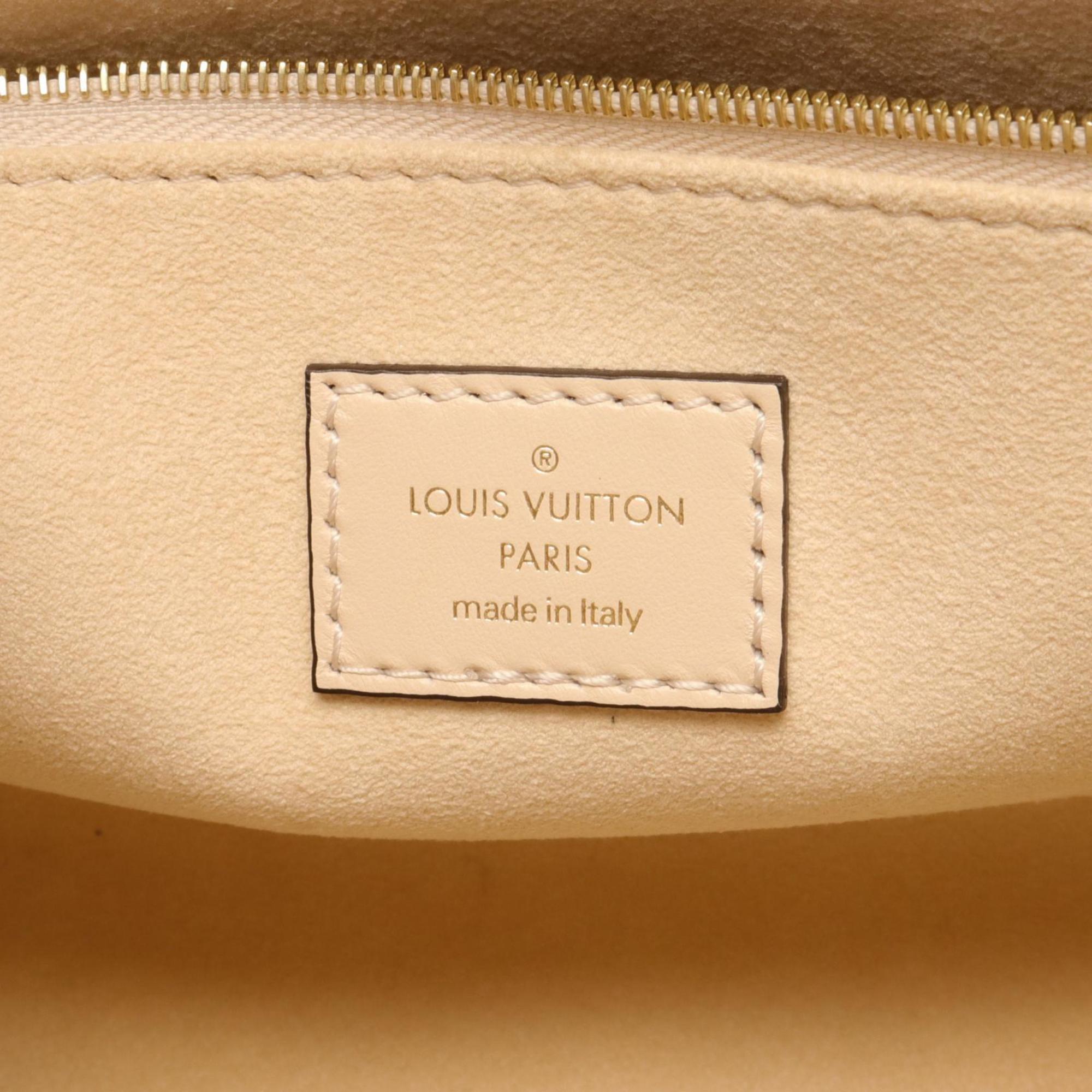 Louis Vuitton Leather Monogram Empreinte Ivory On The Go Pm Handbag 
