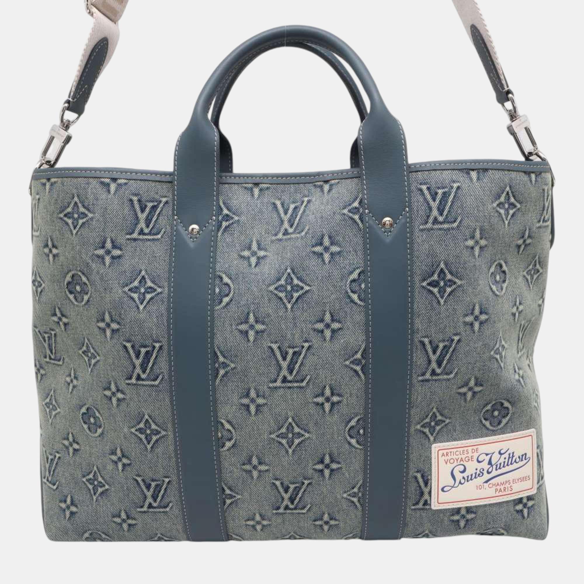 

Louis Vuitton Monogram Washed Denim Nm Tote Bag, Blue