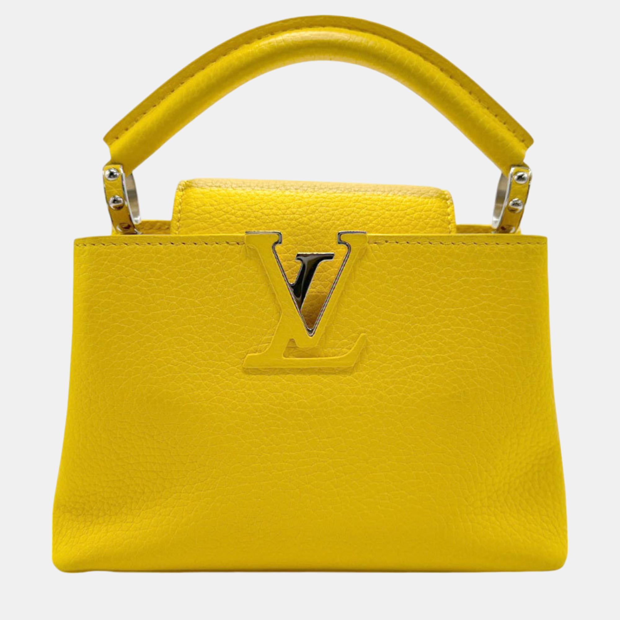 

Louis Vuitton Capucines Mini Leather Yellow Bag