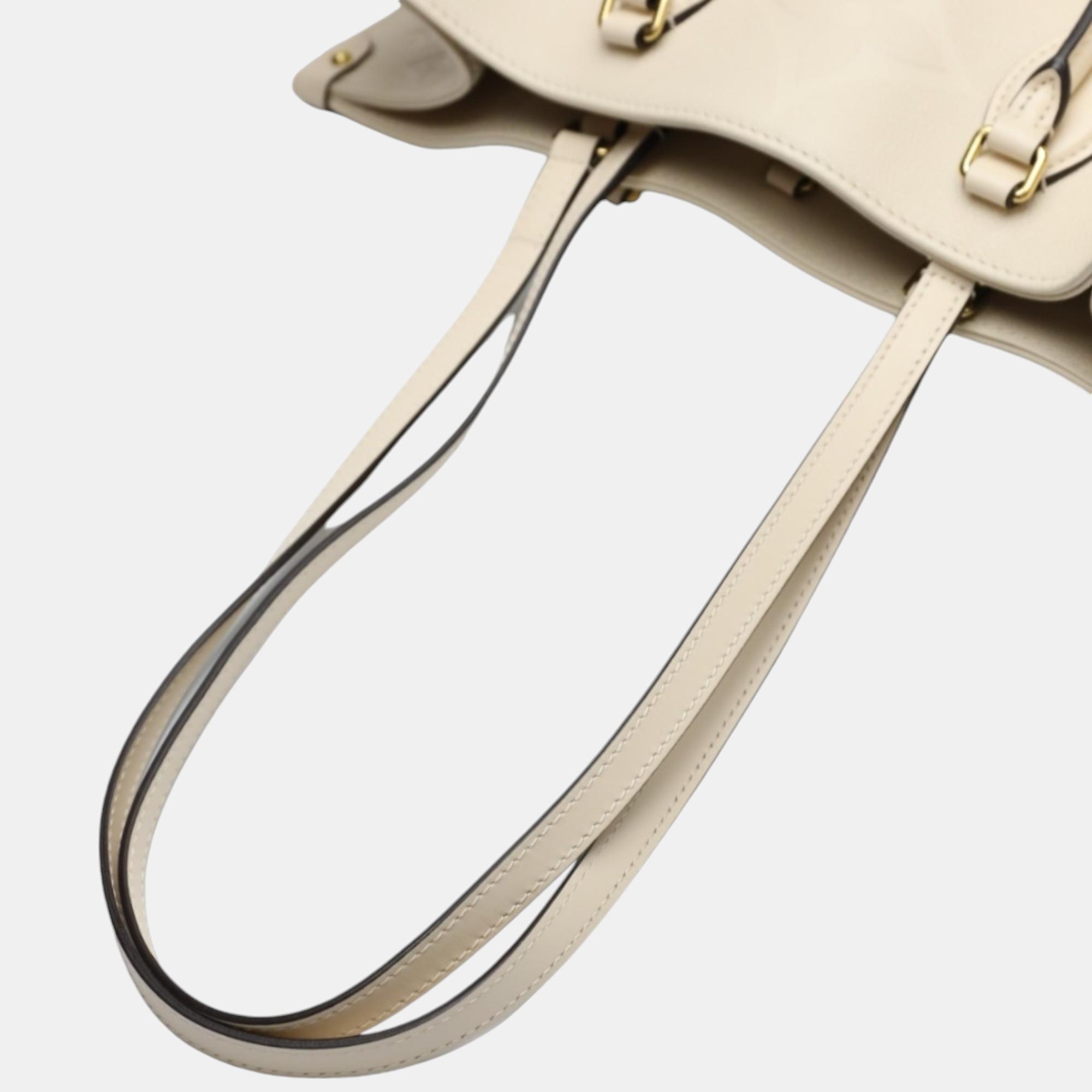 Louis Vuitton On The Go Gm Monogram Shoulder Empreinte Beige Tote Bag 