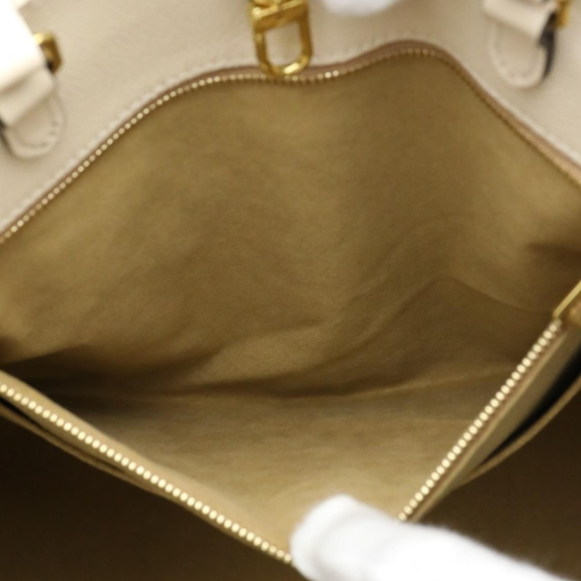 Louis Vuitton On The Go Gm Monogram Shoulder Empreinte Beige Tote Bag 