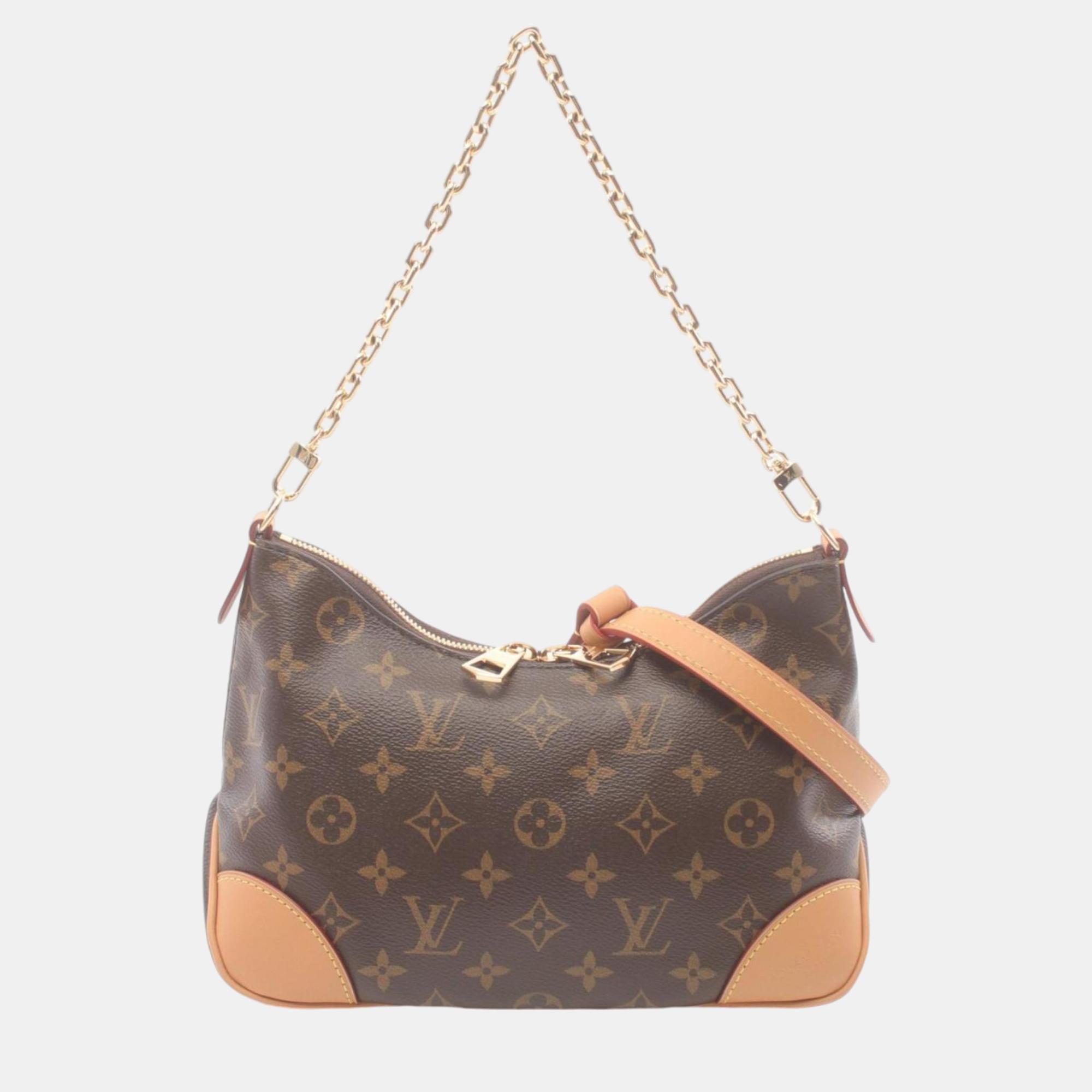 

Louis Vuitton Boulogne Nm Coated Canvas Leather Monogram Brown Handbag