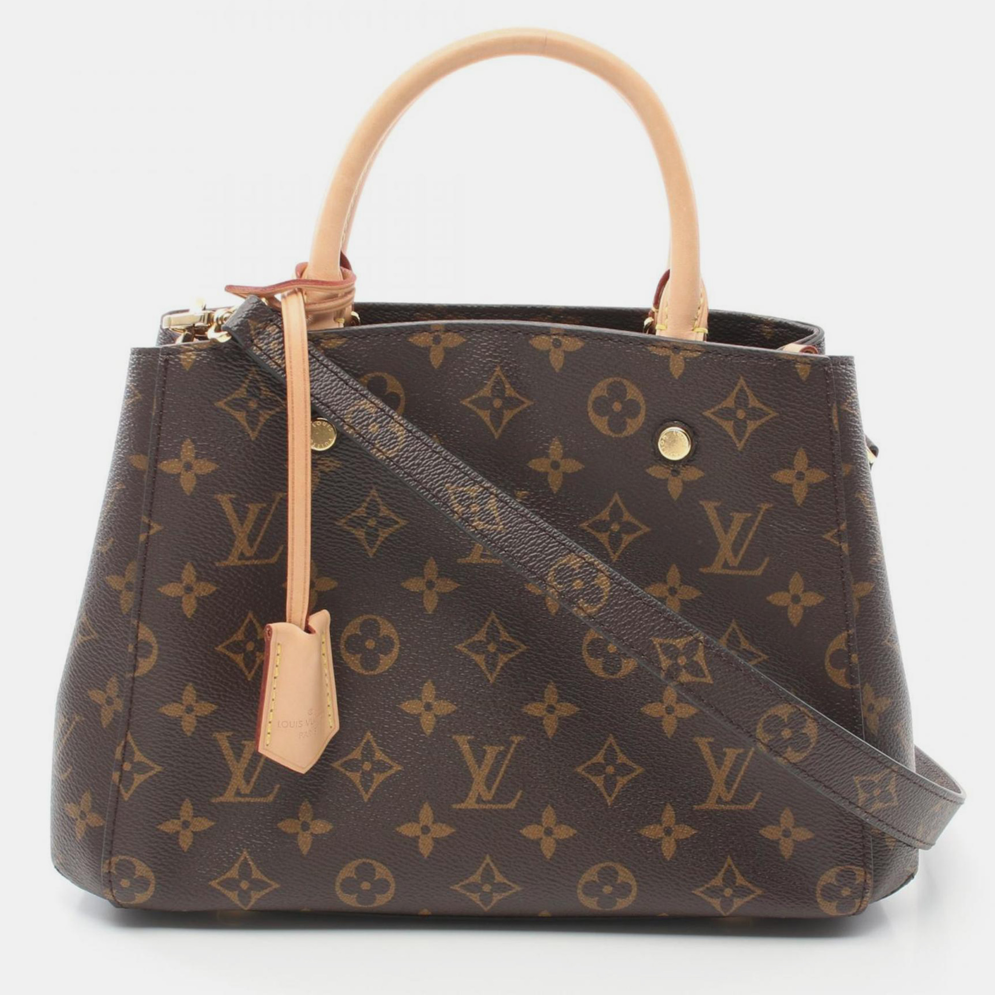 

Louis Vuitton Coated Canvas Leather Brown Montaigne Bb Monogram Handbag