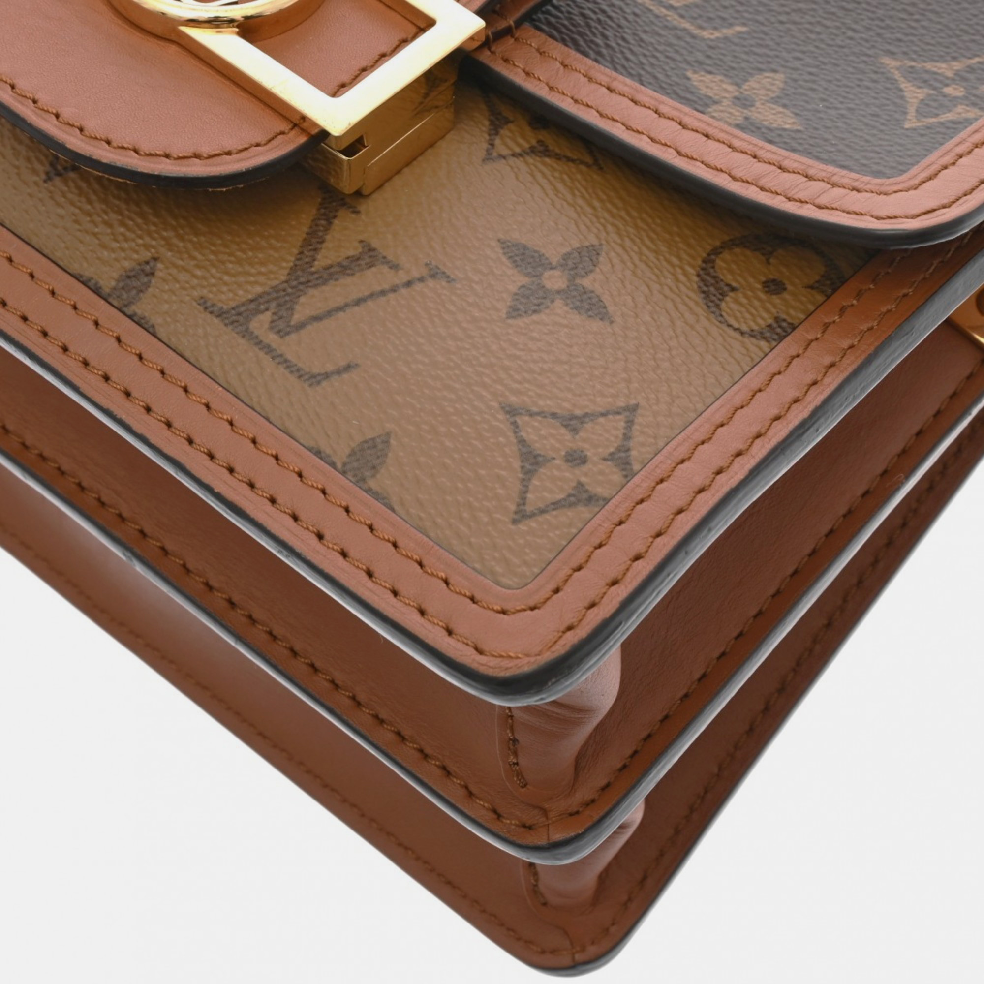 Louis Vuitton Monogram Reverse Dauphine Mini Brown Canvas Shoulder Bag 