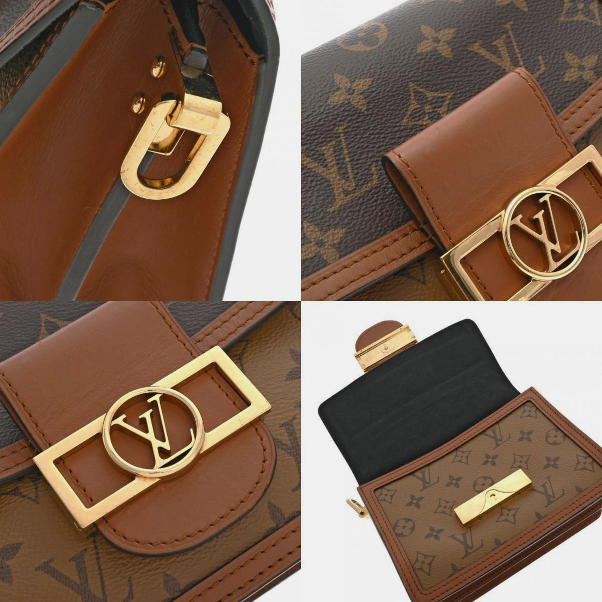 Louis Vuitton Monogram Reverse Dauphine Mini Brown Canvas Shoulder Bag 