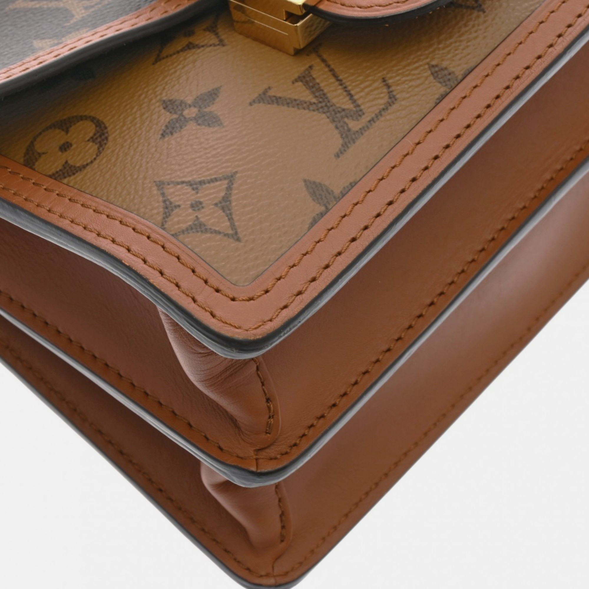 Louis Vuitton Monogram Reverse Dauphine Mini Brown Canvas Shoulder Bag 
