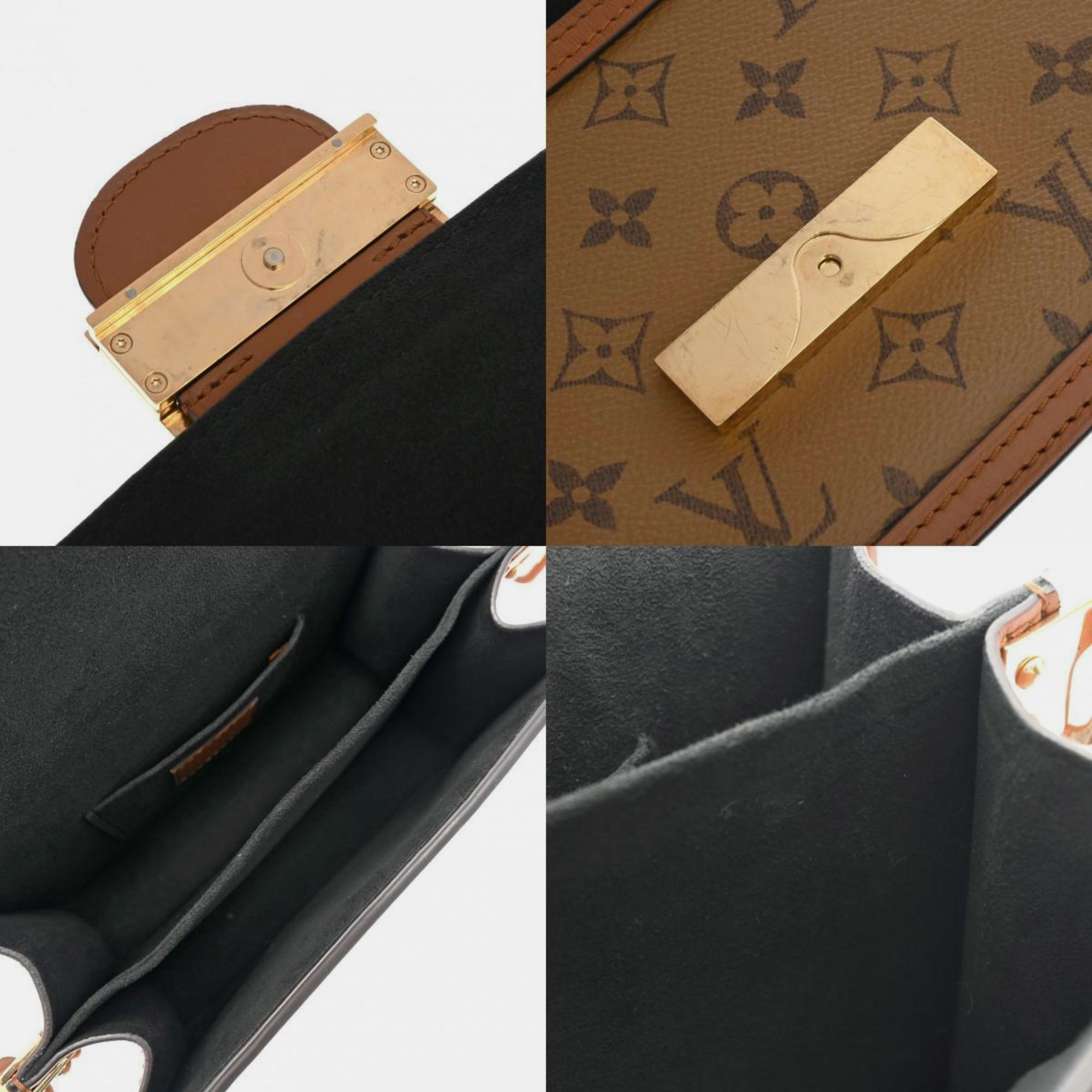 Louis Vuitton Monogram Reverse Dauphine Mini Brown Canvas Shoulder Bag 