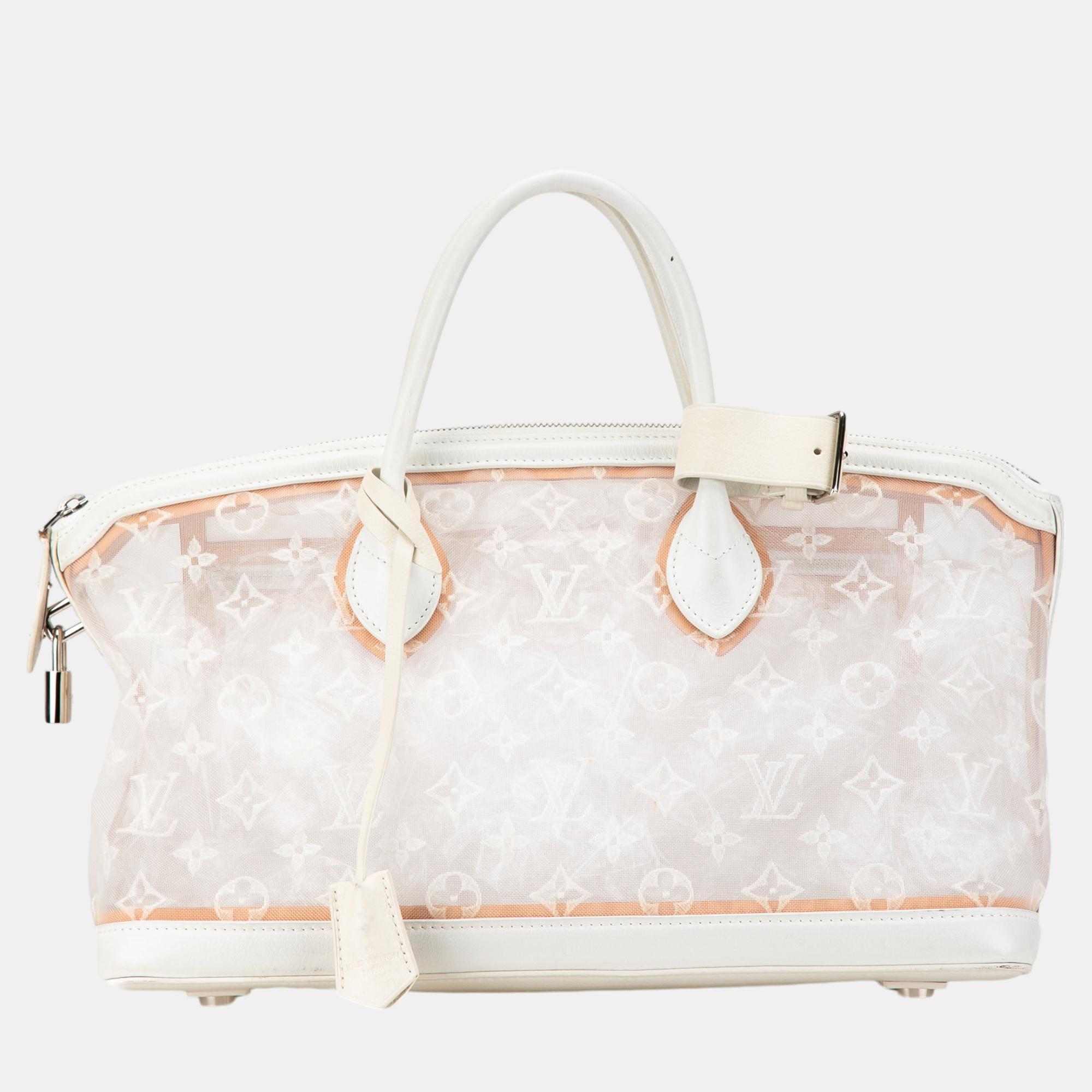 

Louis Vuitton White Monogram Transparence Lockit East-West