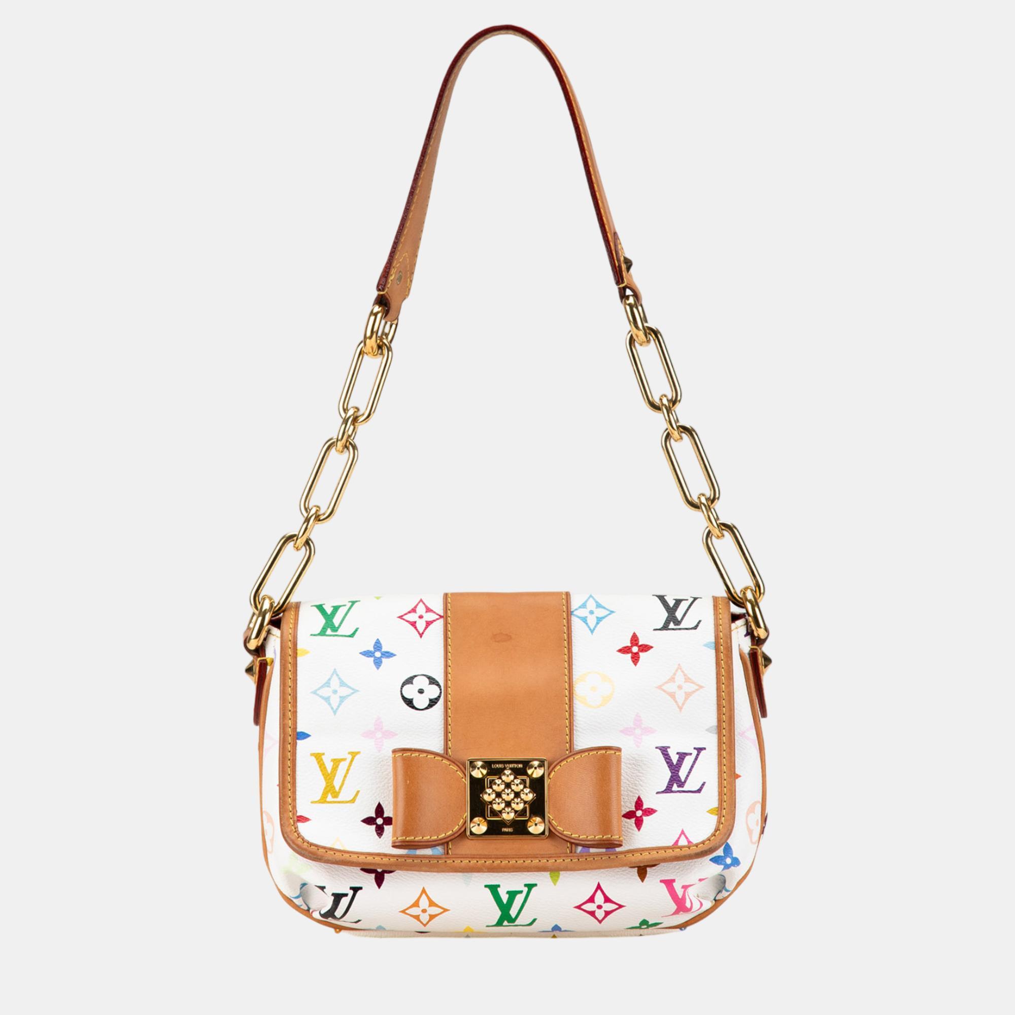 

Louis Vuitton White Monogram Multicolore Patti