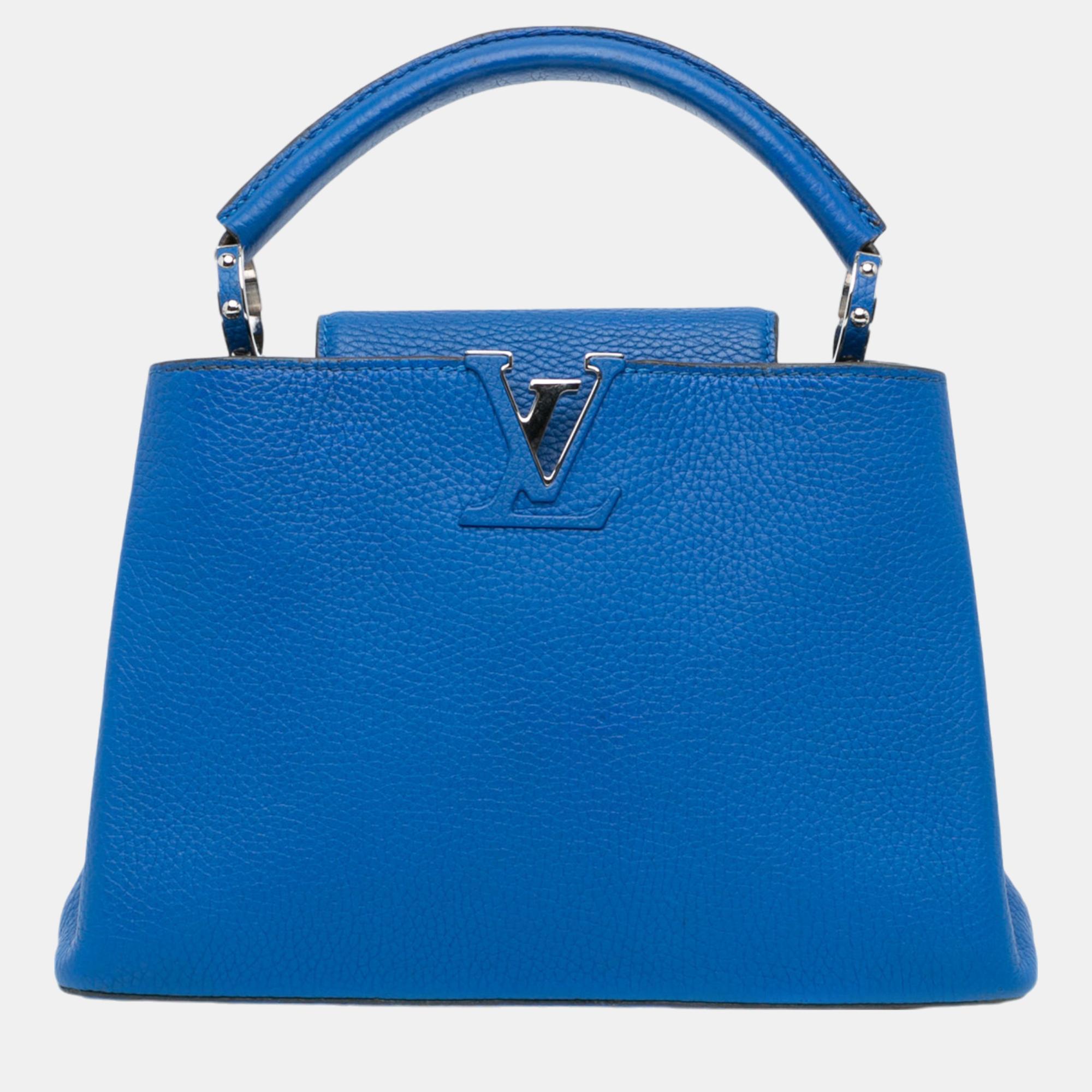 

Louis Vuitton Blue Taurillon Capucines BB