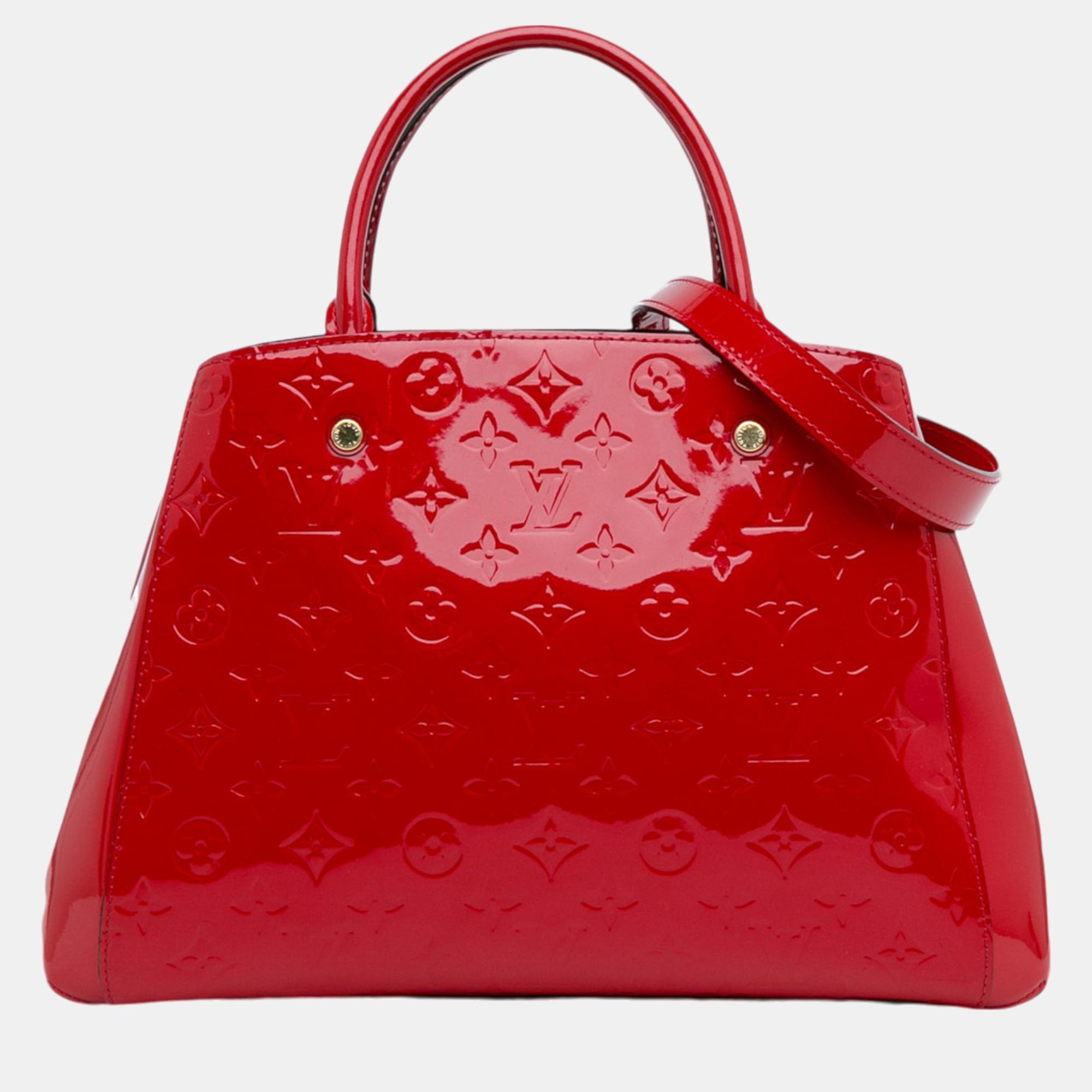 

Louis Vuitton Red Monogram Vernis Montaigne MM