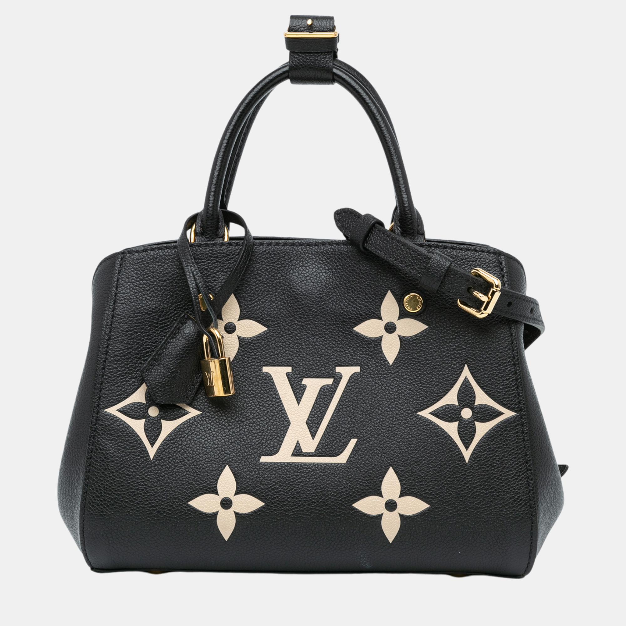 

Louis Vuitton Black Bicolor Monogram Empreinte Giant Montaigne BB