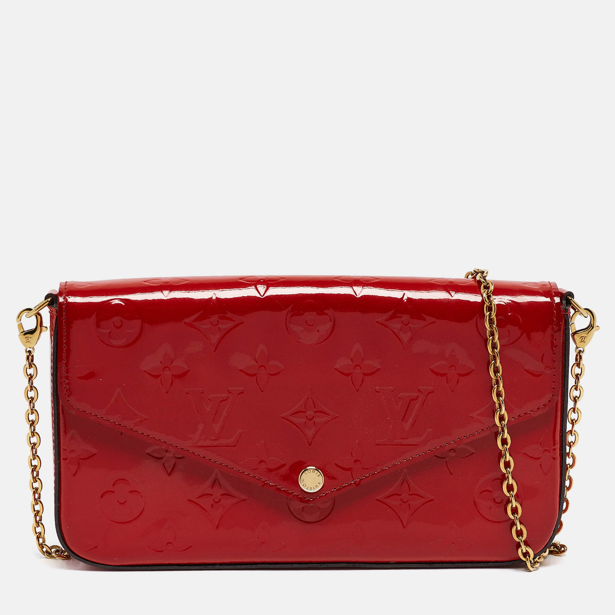 

Louis Vuitton Cerise Monogram Vernis Felicie GM Pochette, Red