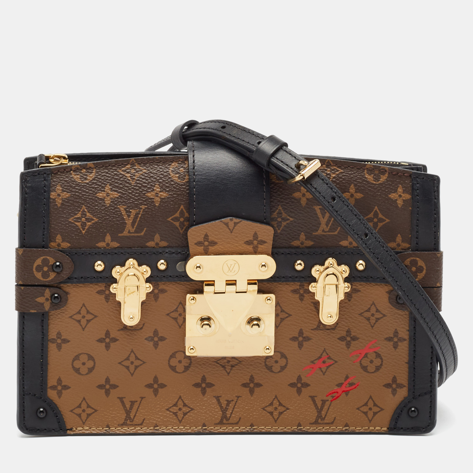 

Louis Vuitton Reverse Monogram Canvas Trunk Clutch Bag, Brown