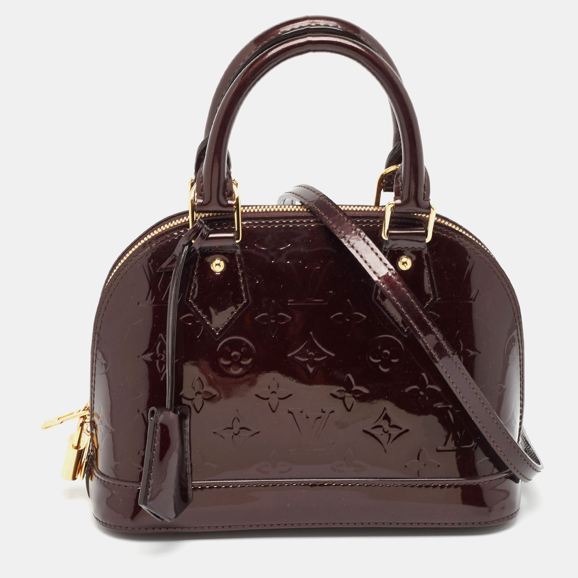 

Louis Vuitton Amarante Monogram Vernis Alma BB Bag, Burgundy