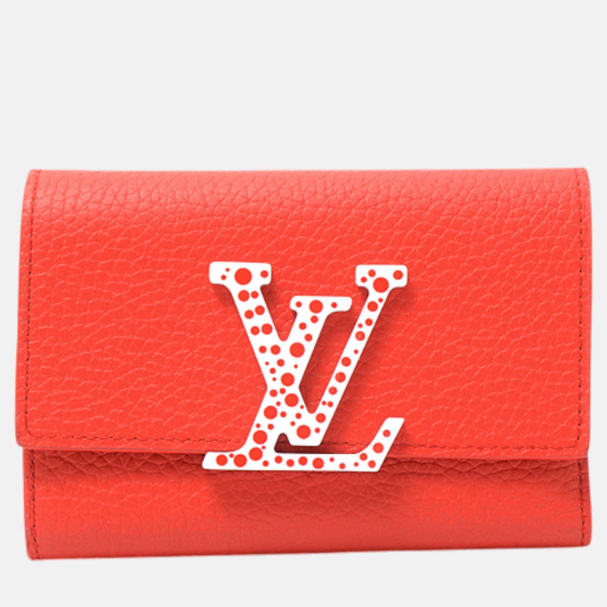 

Louis Vuitton Leather Yayoi Kusama Compact Wallet M82113 Red Leather