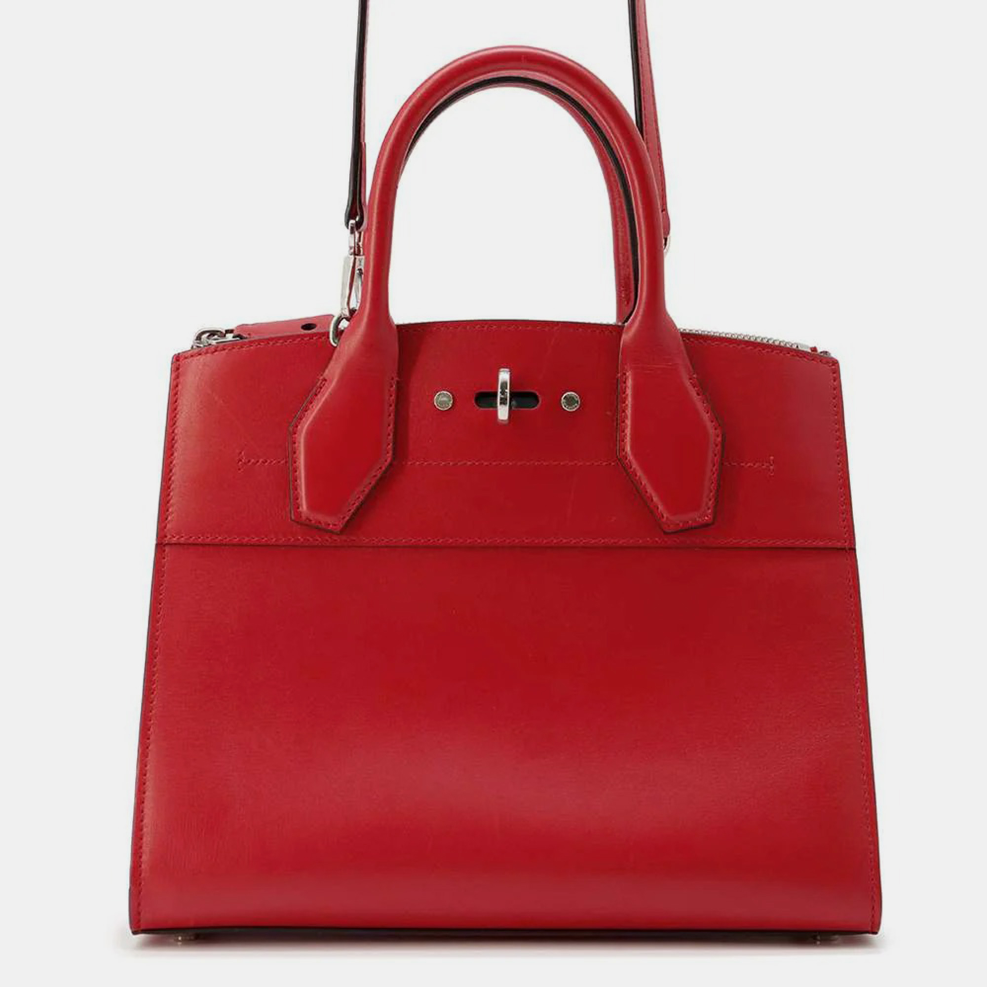 

Louis Vuitton Rouge Leather City Steamer Size PM, Red