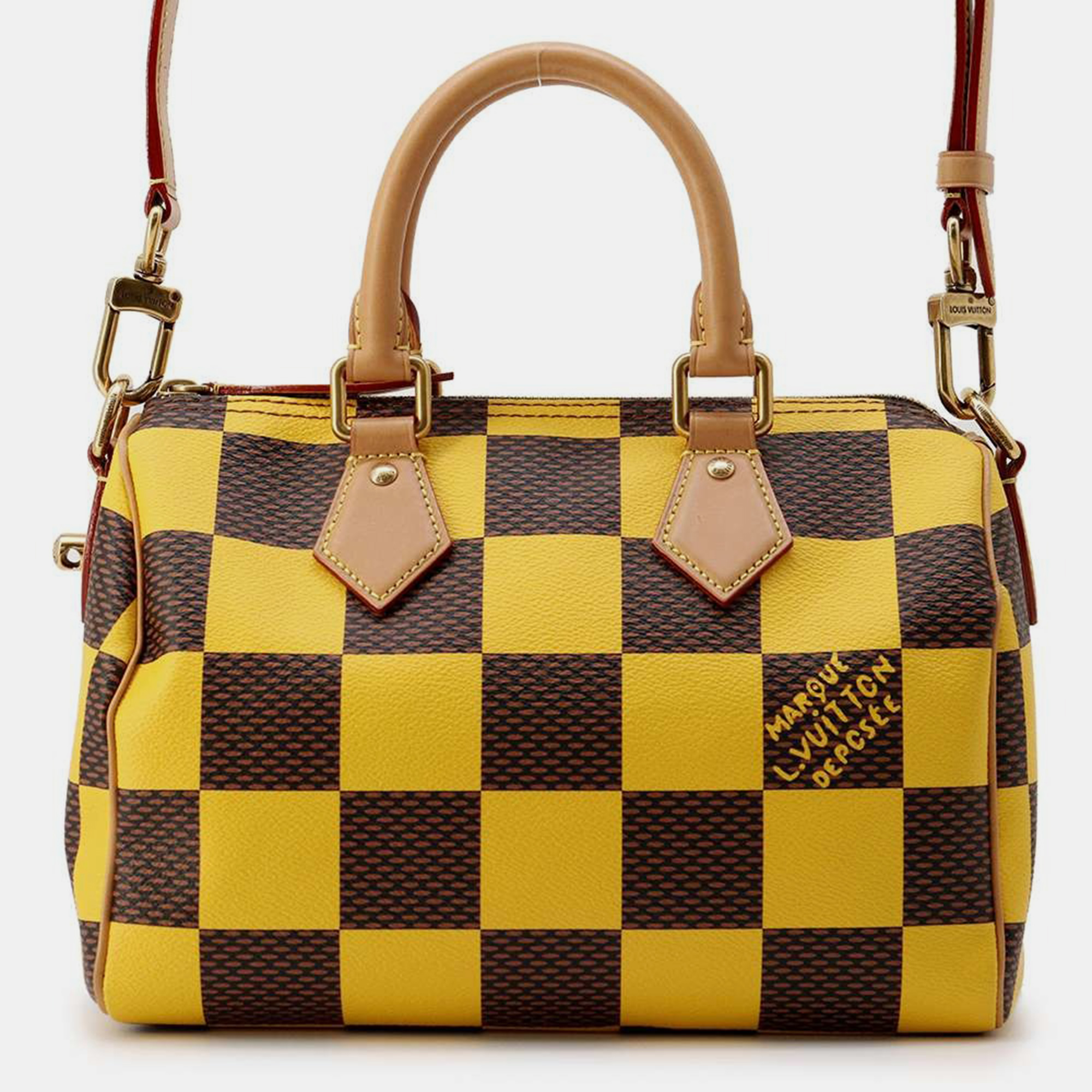 

Louis Vuitton Jaune Matt Damier Pop Canvas Speedy Bandouliere Size, Brown