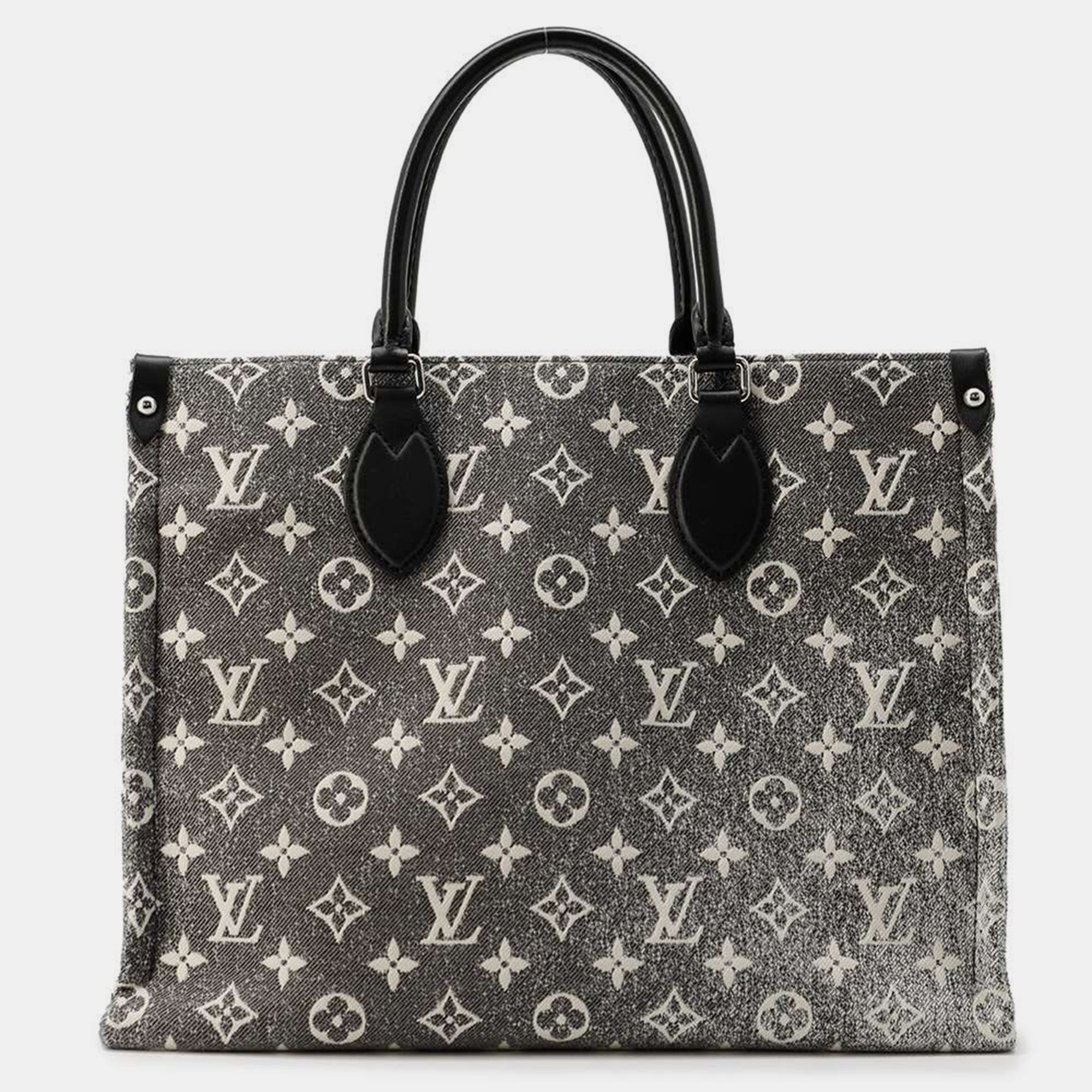 

Louis Vuitton Noir/White Monogram Jacquard Denim Onthego Size MM, Black