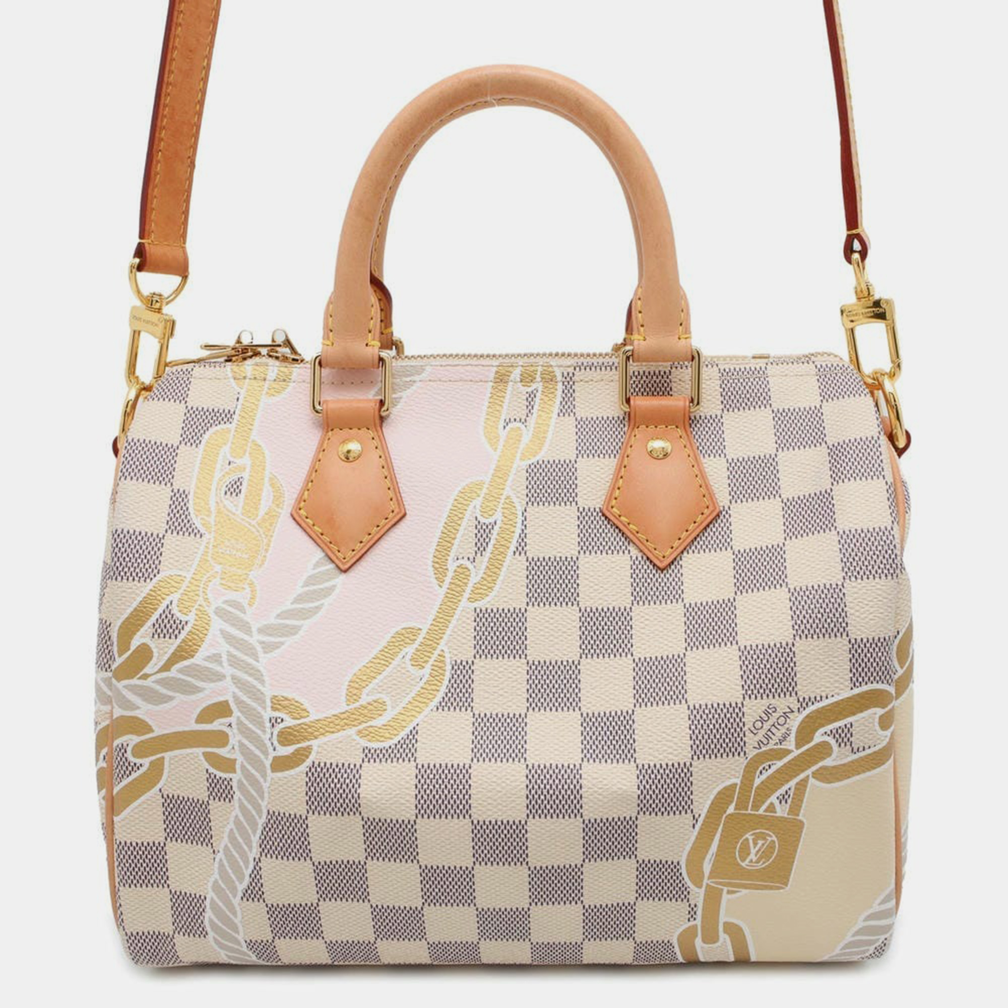 

Louis Vuitton Beige Damier Azur Speedy Bandouliere Nautical Size