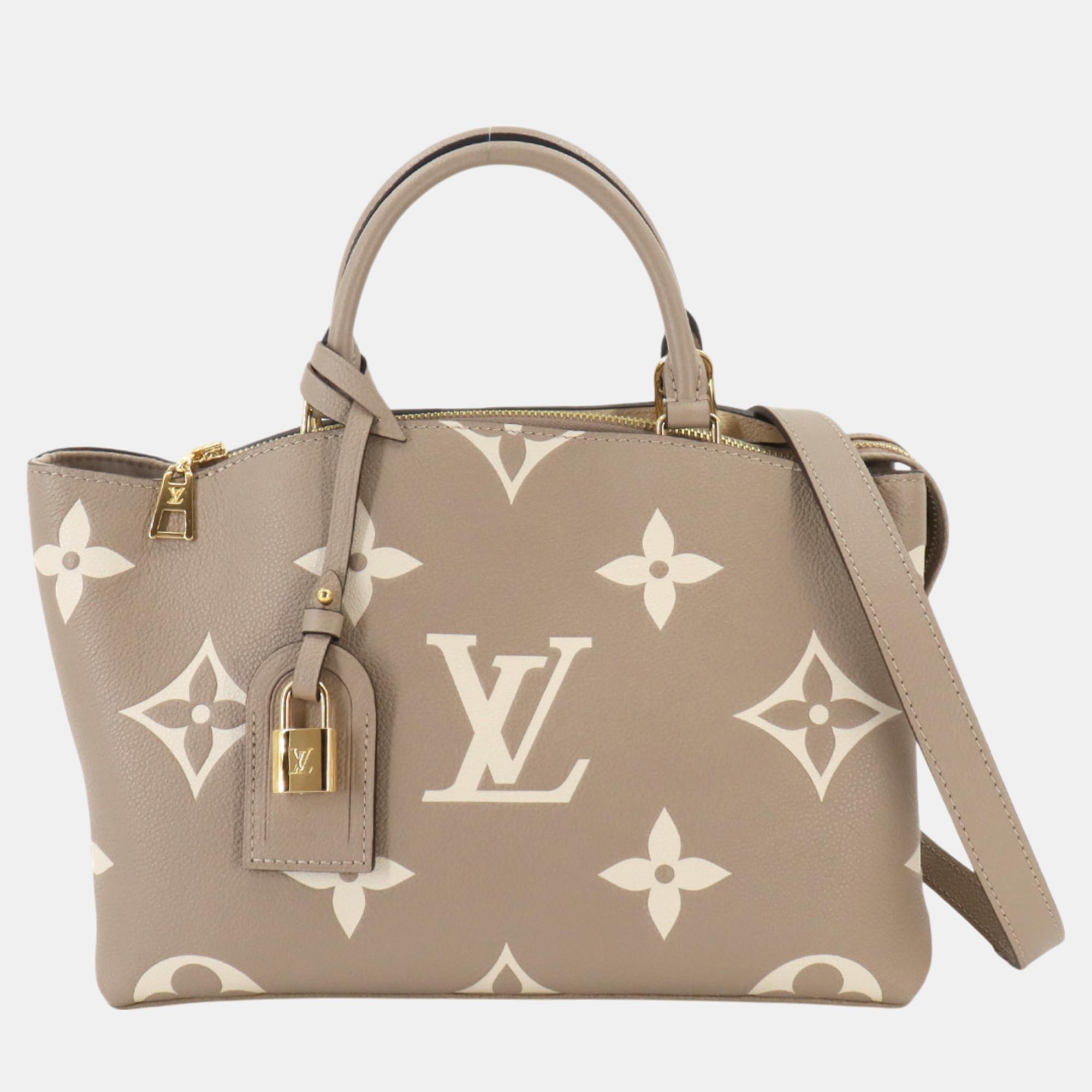 

Louis Vuitton Leather Tourtiere Creme Bicolor Monogram Empreinte Petit Palais PM, Brown